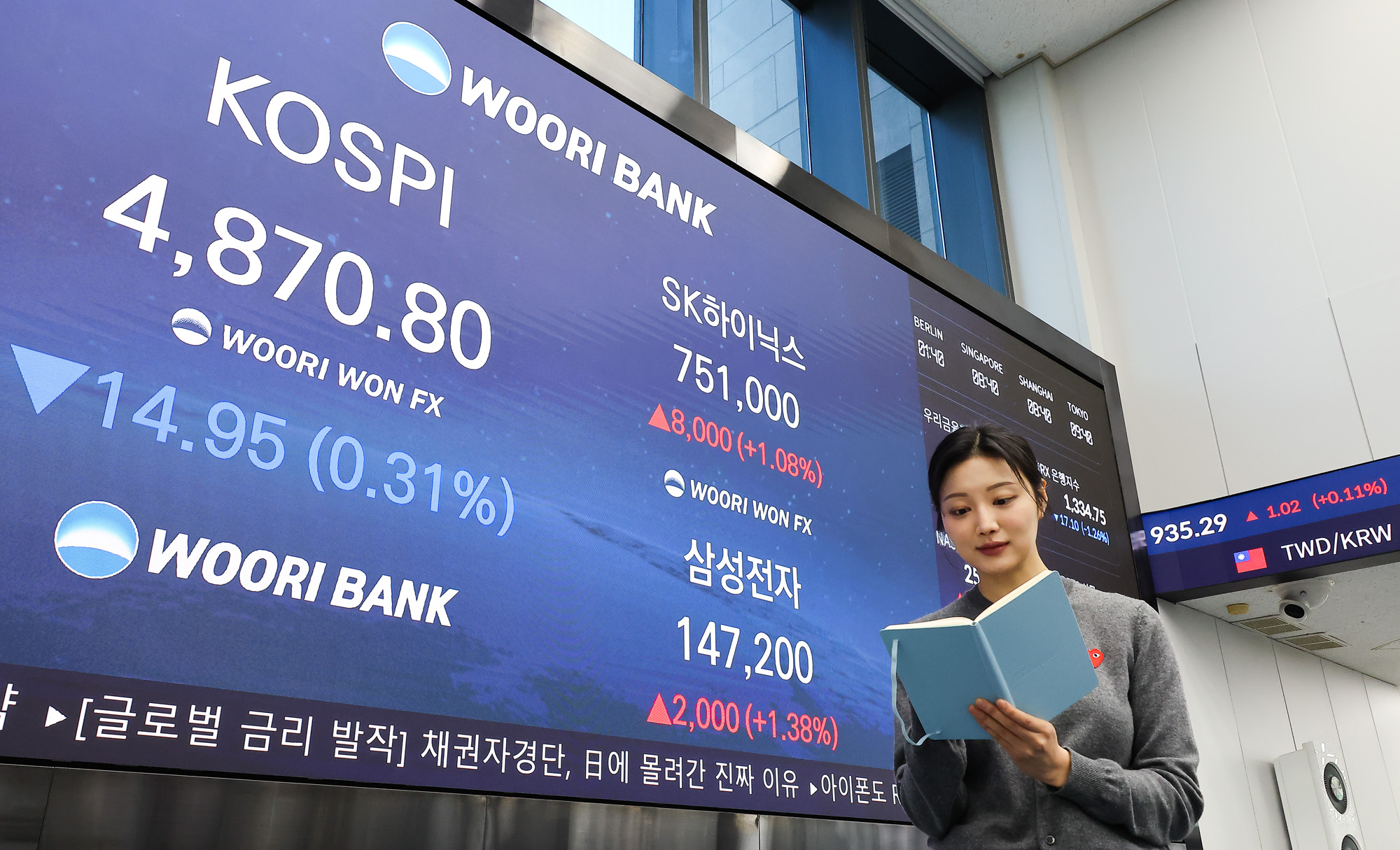 우리은행;딜링룸;코스피;삼성전자;하이닉스;SK;주가