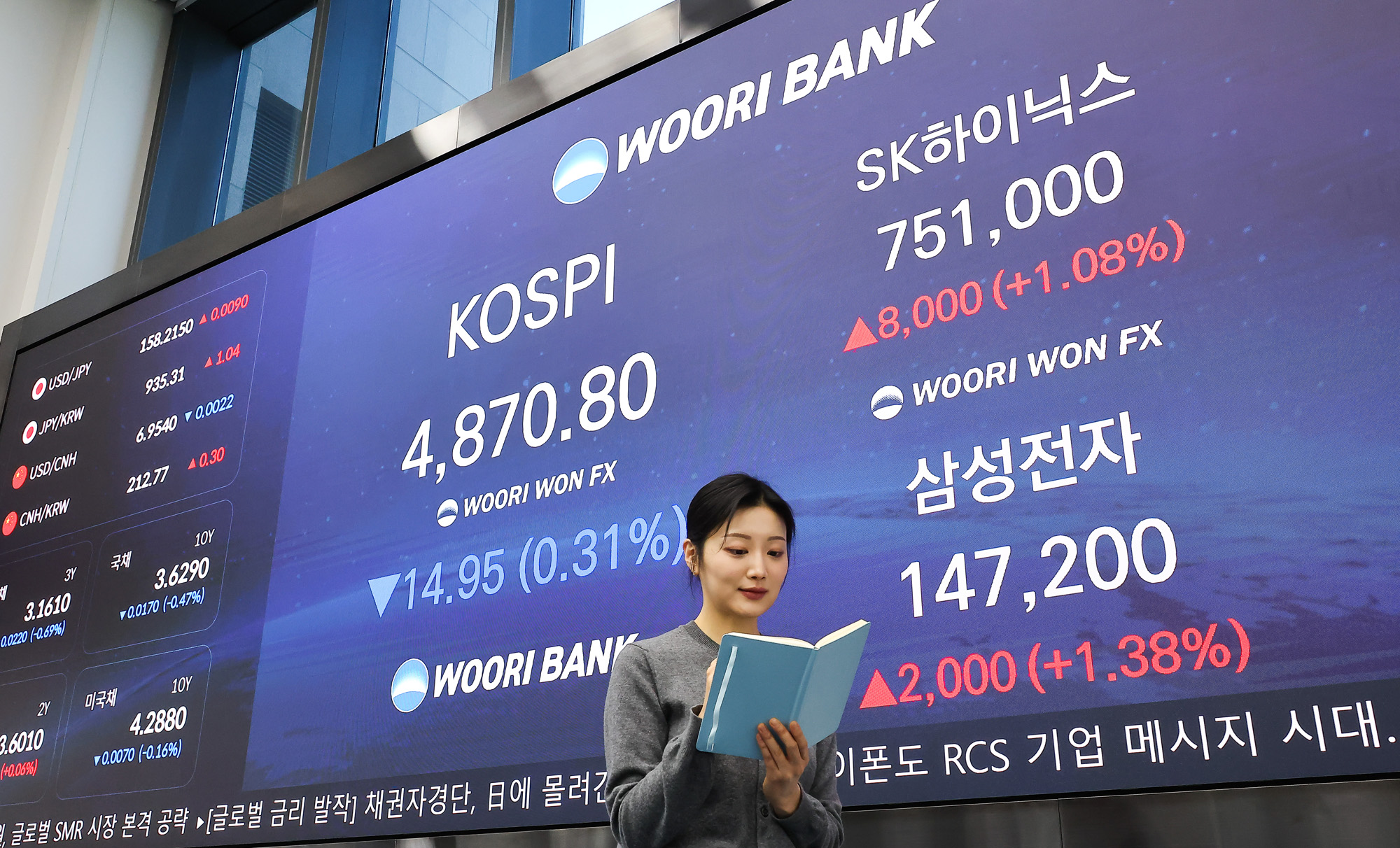 우리은행;딜링룸;코스피;삼성전자;하이닉스;SK;주가