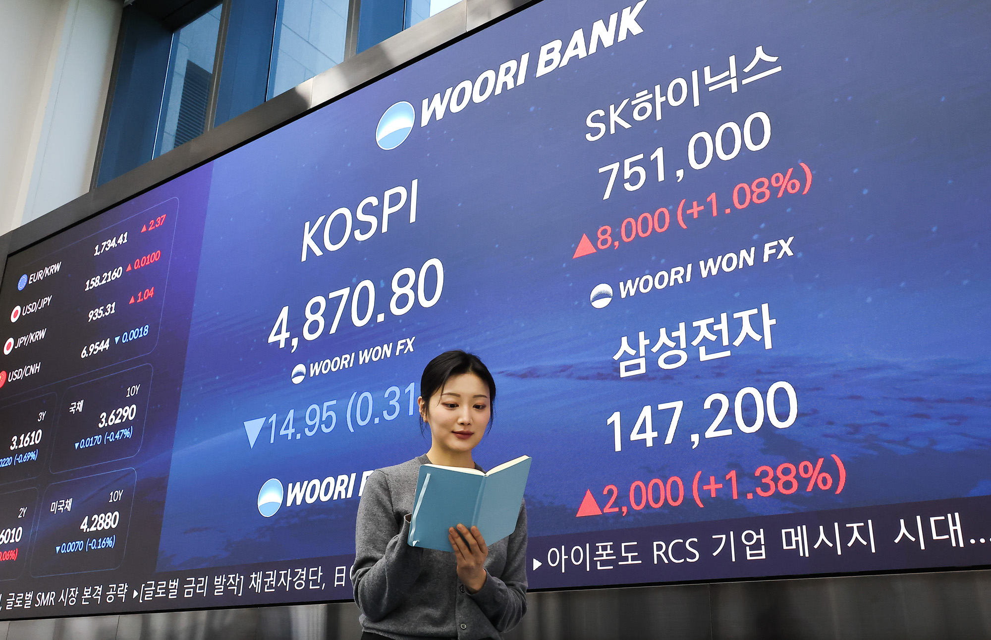 우리은행;딜링룸;코스피;삼성전자;하이닉스;SK;주가