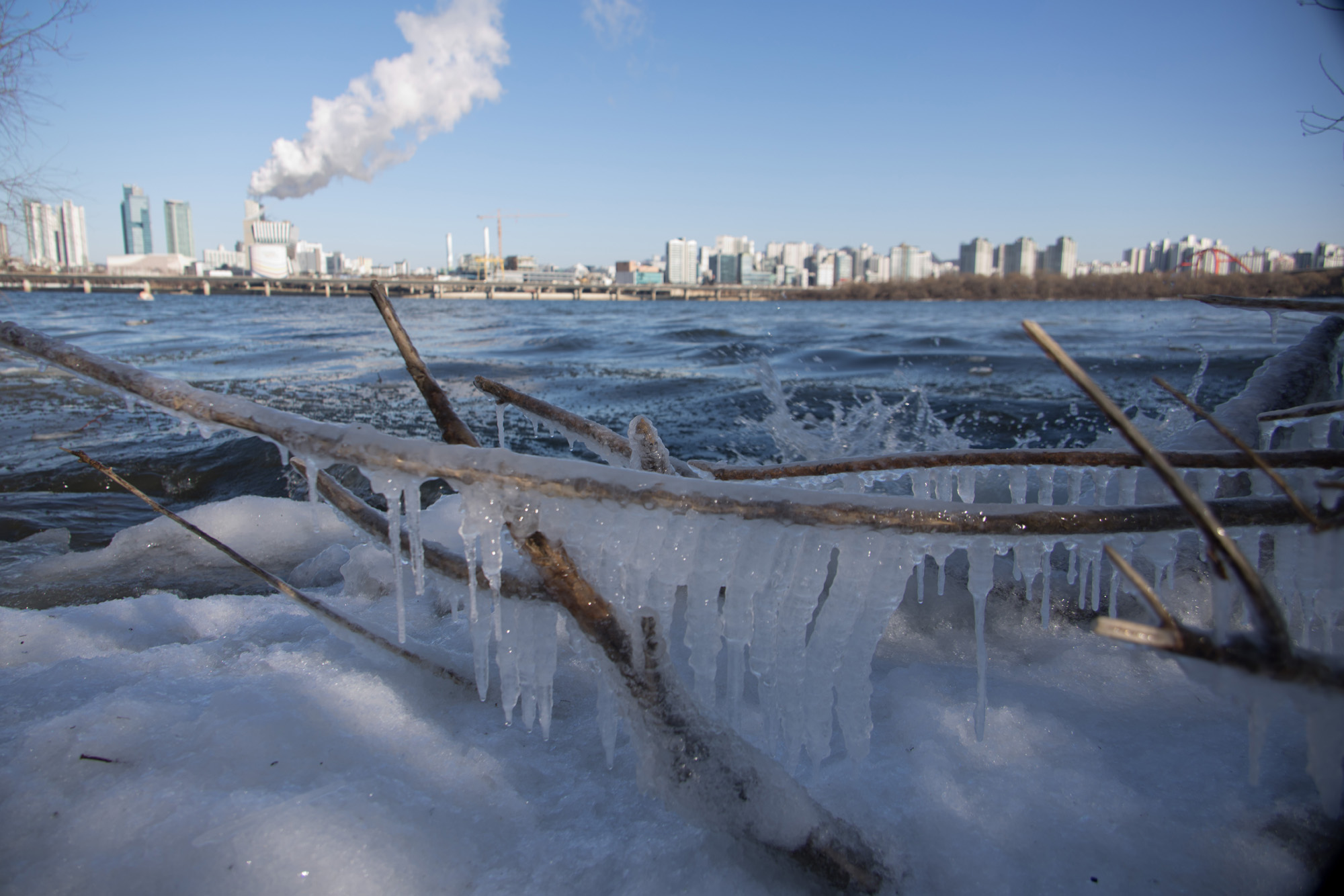 사회;세태;추위;한강;얼음