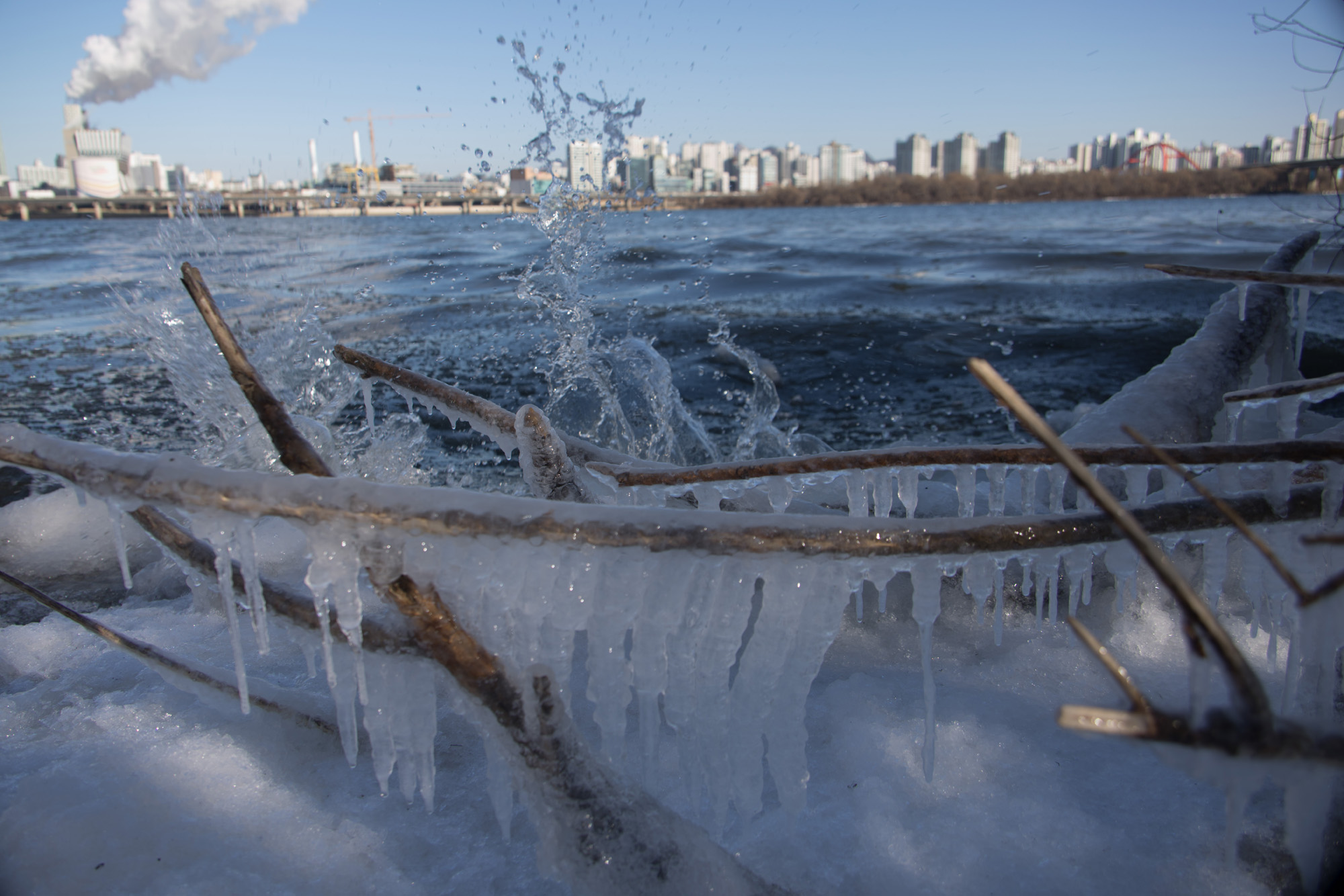 사회;세태;추위;한강;얼음