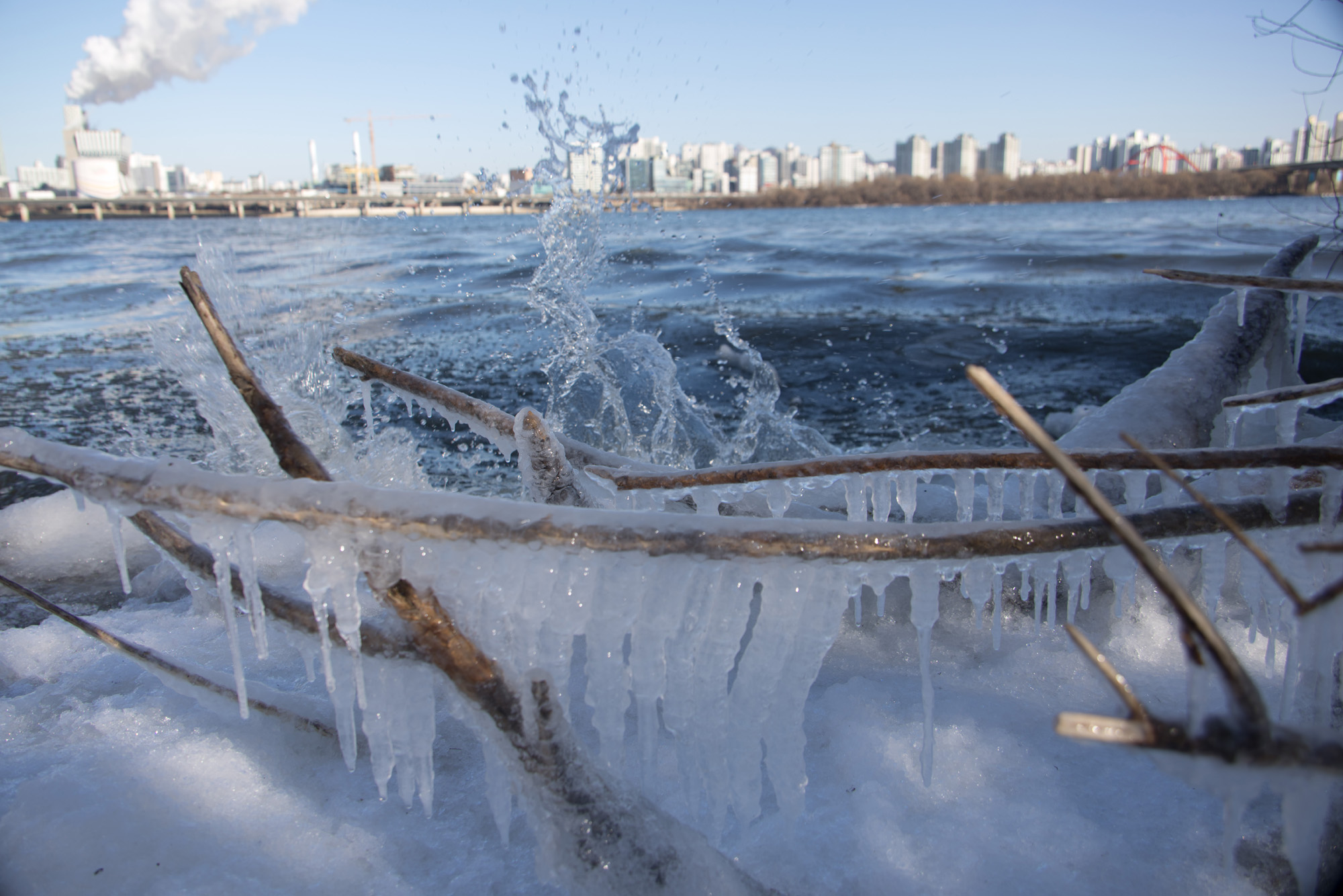 사회;세태;추위;한강;얼음