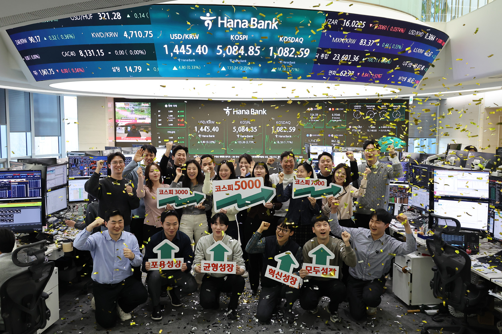 하나은행;딜링룸;천스닥;오천피;코스피;코스닥