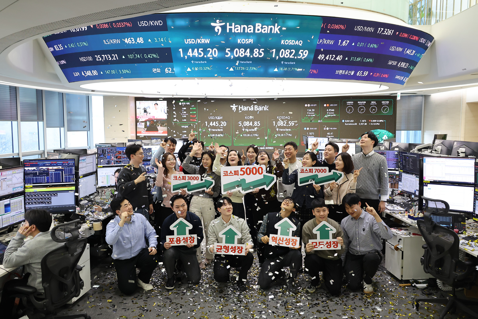 하나은행;딜링룸;천스닥;오천피;코스피;코스닥