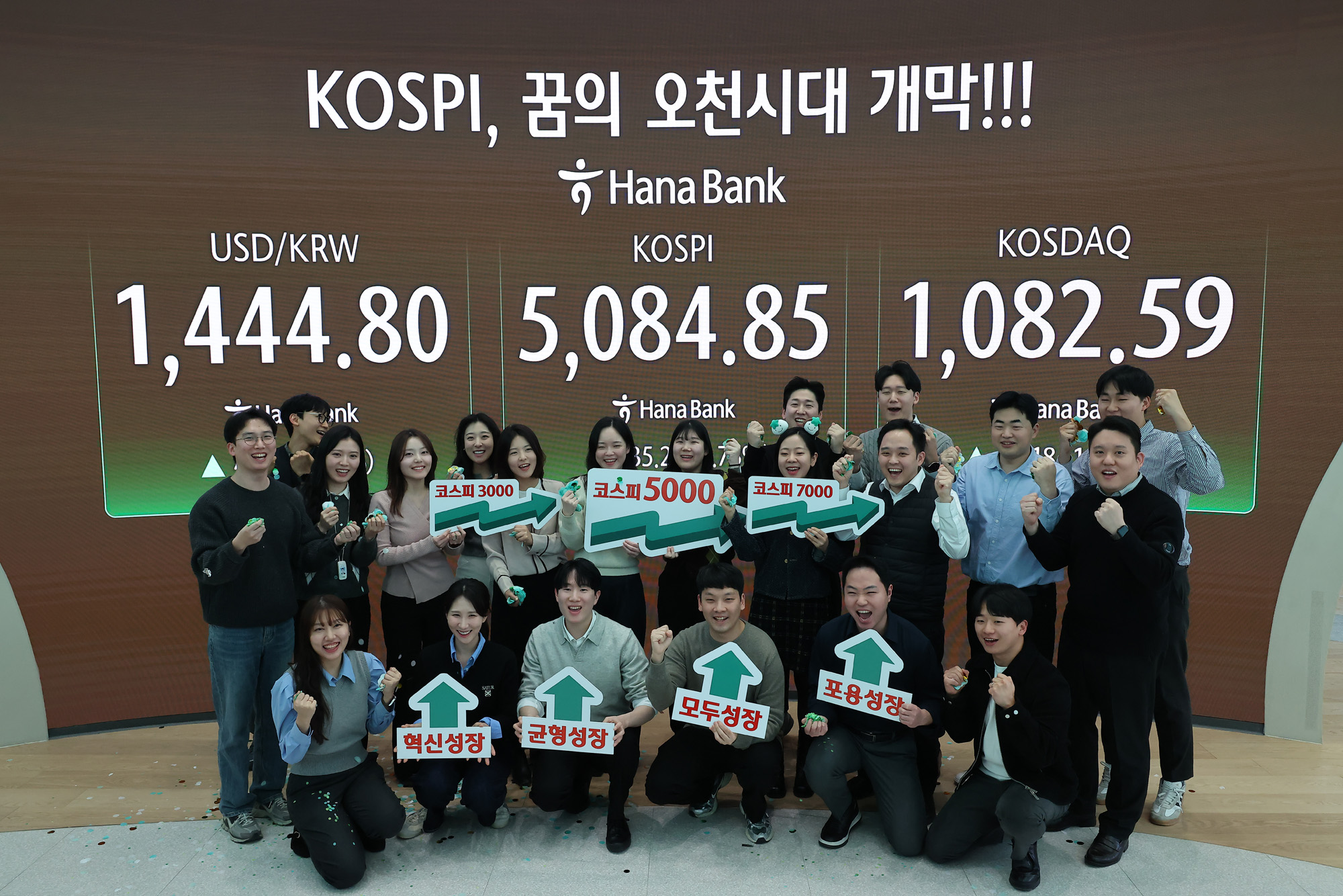 하나은행;딜링룸;천스닥;오천피;코스피;코스닥