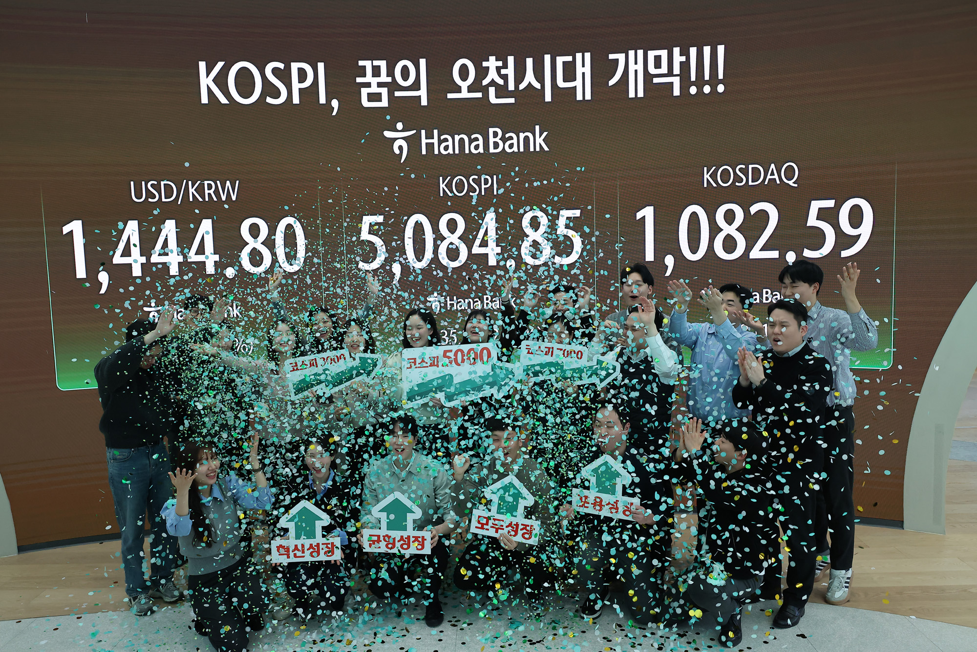 하나은행;딜링룸;천스닥;오천피;코스피;코스닥