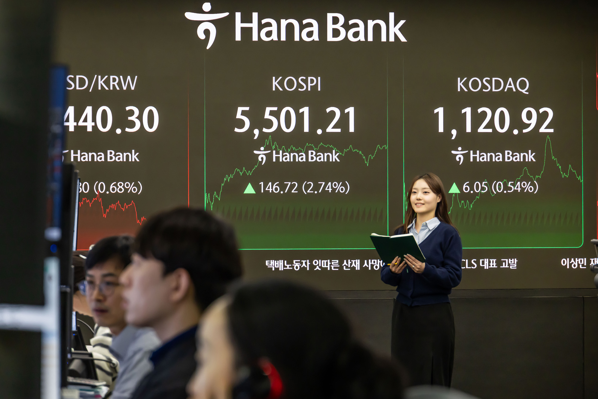 경제;주가;주식;코스피;KOSPI;코스피5500돌파;하나은행딜링룸;주가고공행진