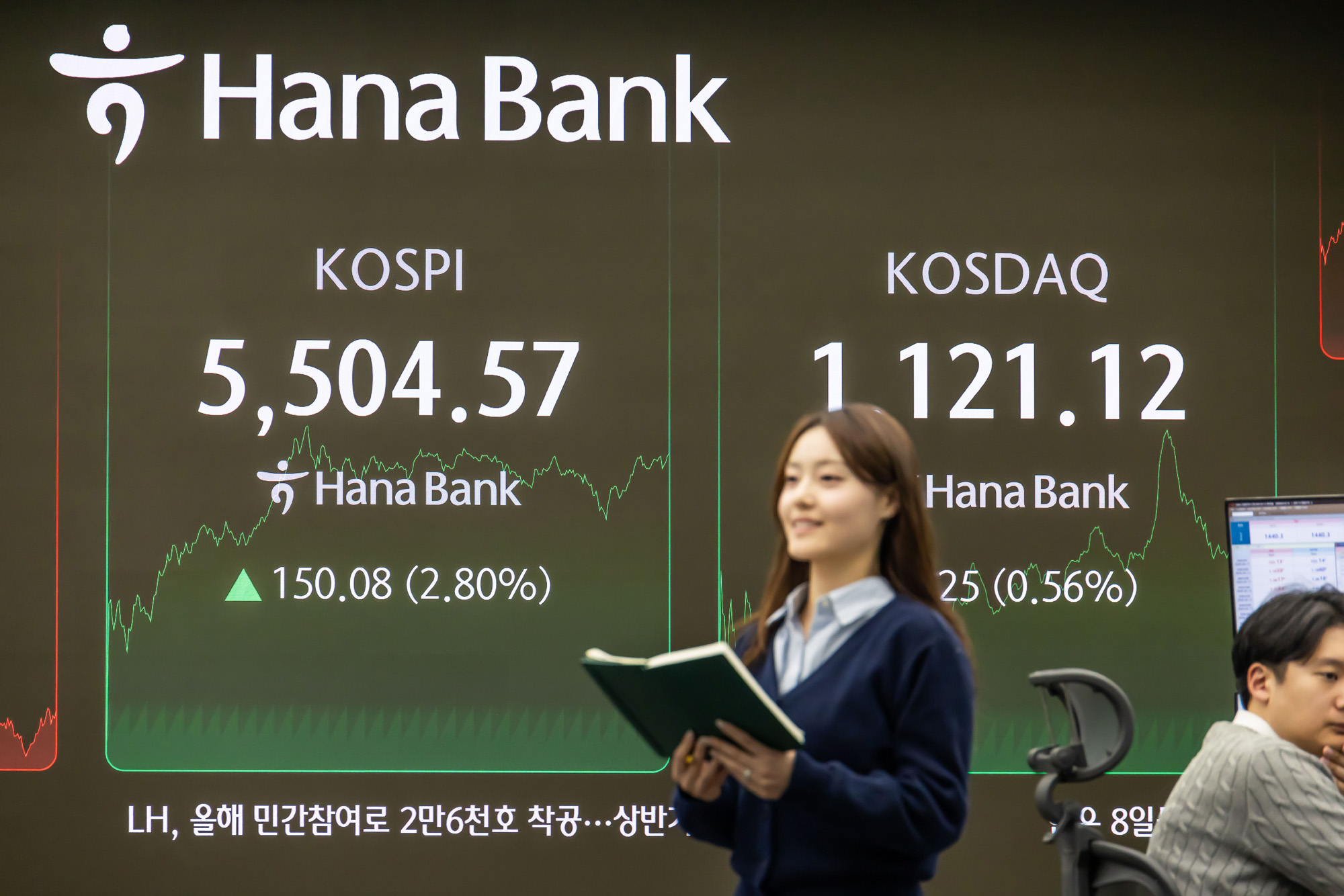 경제;주가;주식;코스피;KOSPI;코스피5500돌파;하나은행딜링룸;주가고공행진