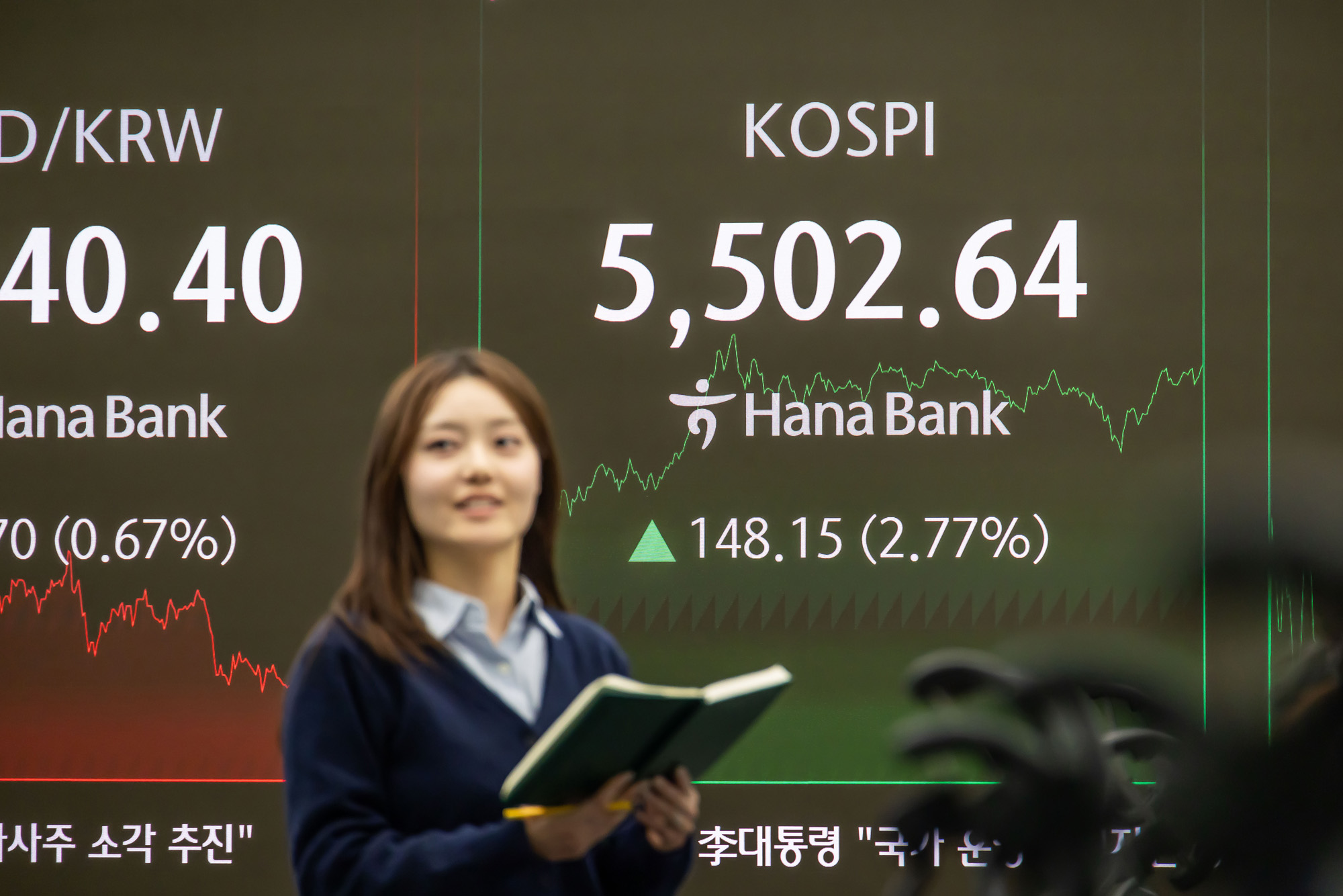 경제;주가;주식;코스피;KOSPI;코스피5500돌파;하나은행딜링룸;주가고공행진