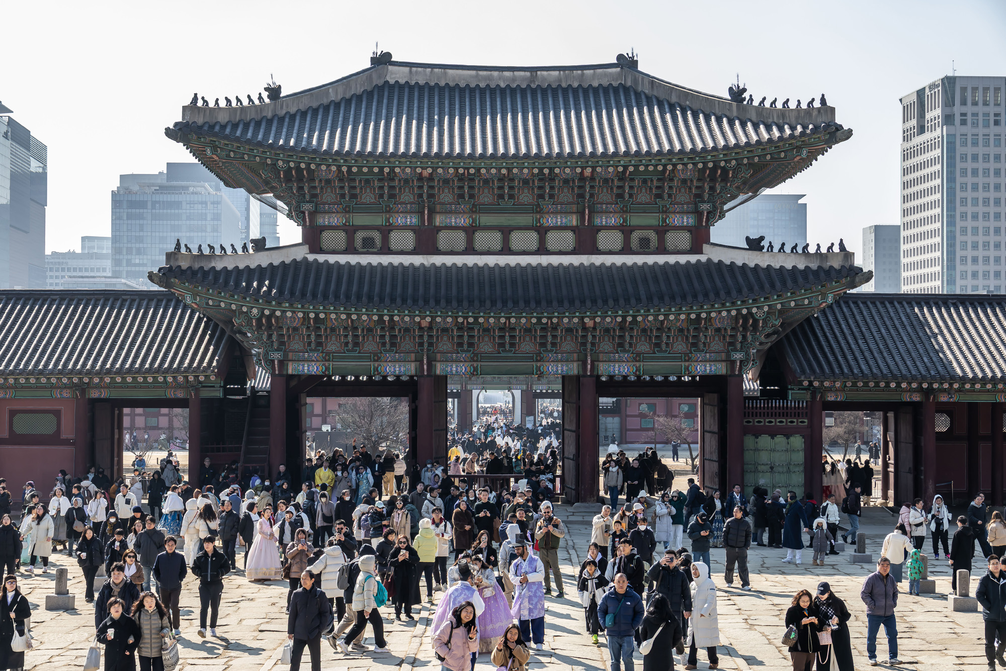 사회;세태;경복궁;설연휴경복궁무료개방;설연휴인파스케치;경복궁관람객인파스케치