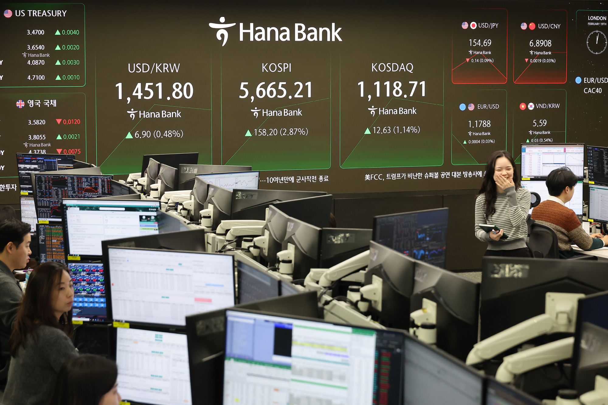 하나은행;딜링룸;주가;주식;코스피;코스닥;외환