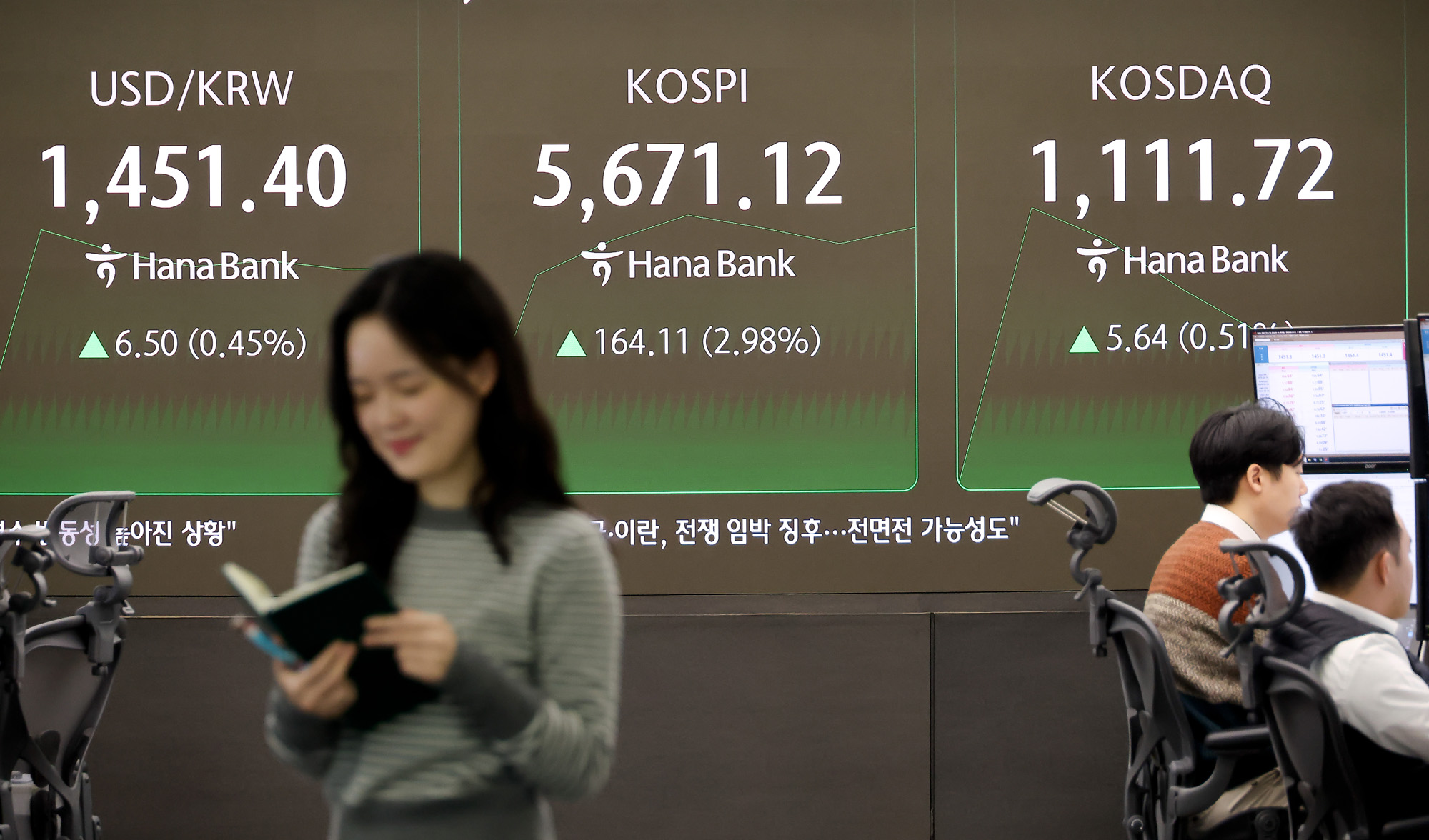 하나은행;딜링룸;주가;주식;코스피;코스닥;외환