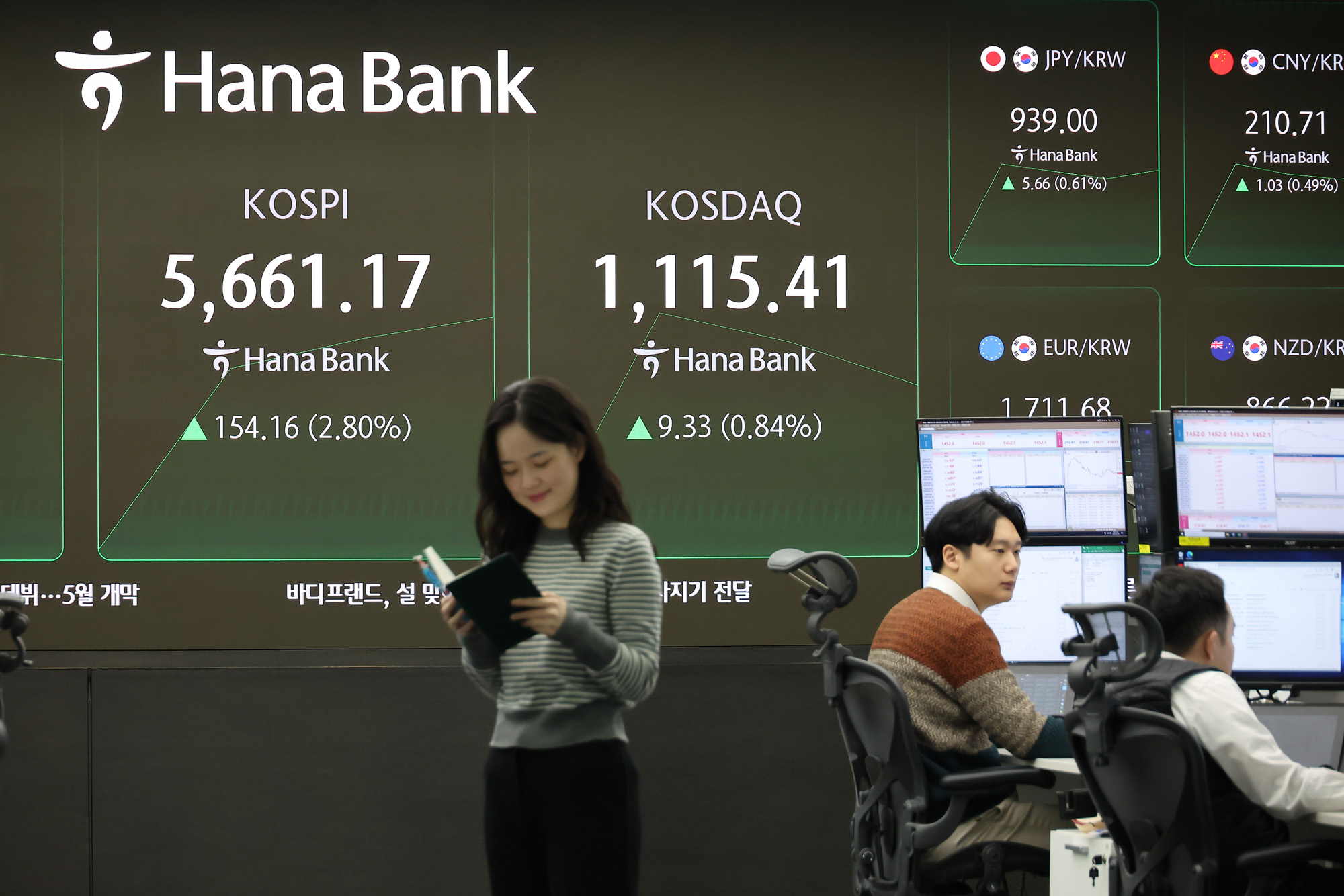 하나은행;딜링룸;주가;주식;코스피;코스닥;외환