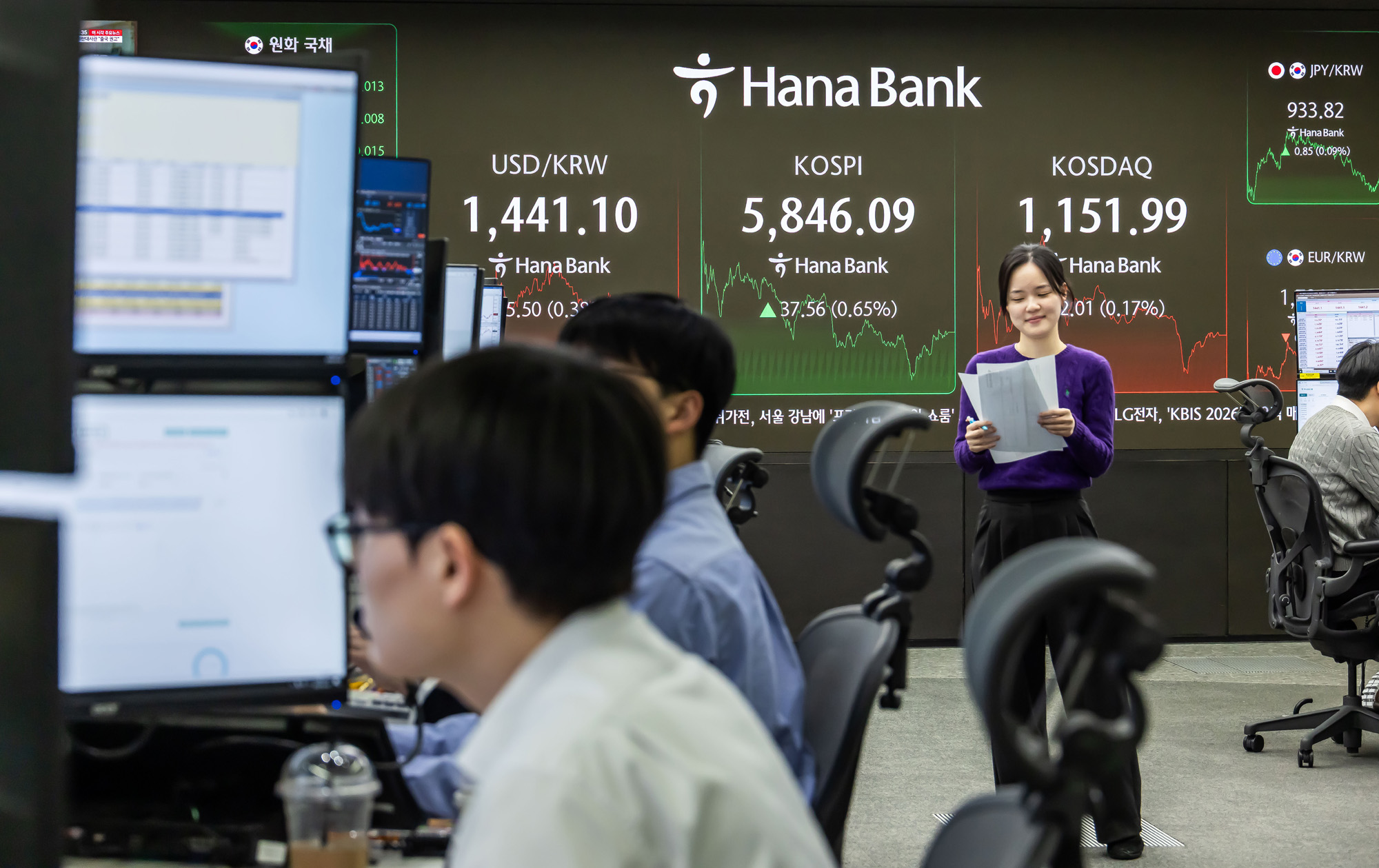 경제;주식;주가;코스피;KOSPI;코스피5800;하나은행딜링룸;코스피종가