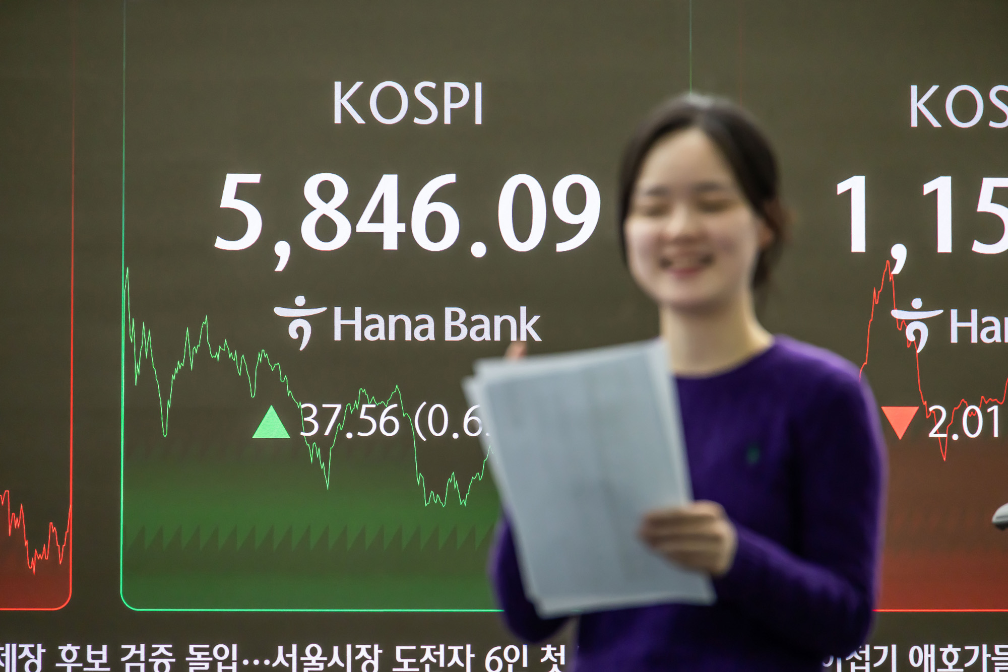 경제;주식;주가;코스피;KOSPI;코스피5800;하나은행딜링룸;코스피종가