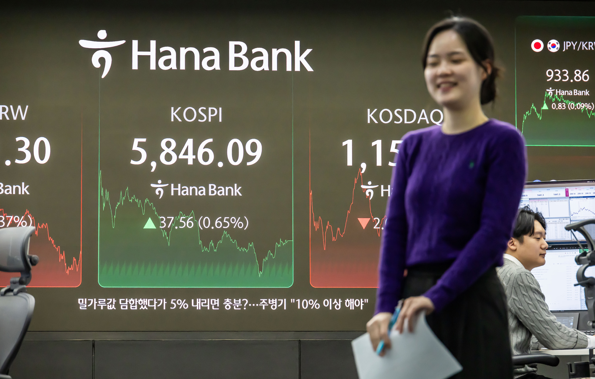 경제;주식;주가;코스피;KOSPI;코스피5800;하나은행딜링룸;코스피종가