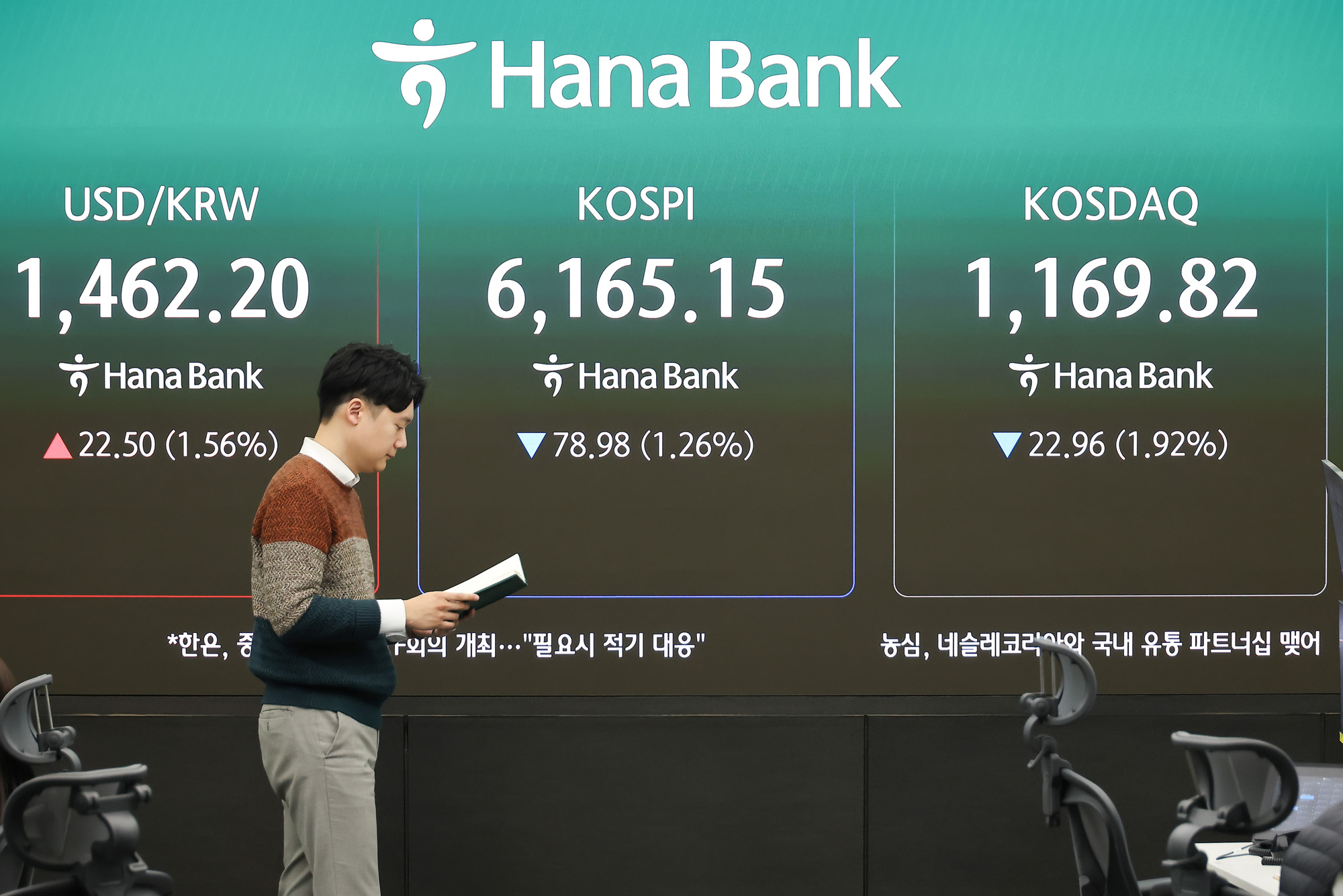 하나은행;딜링룸;외환;주식;이란;미국;공습;금융;증시;환율