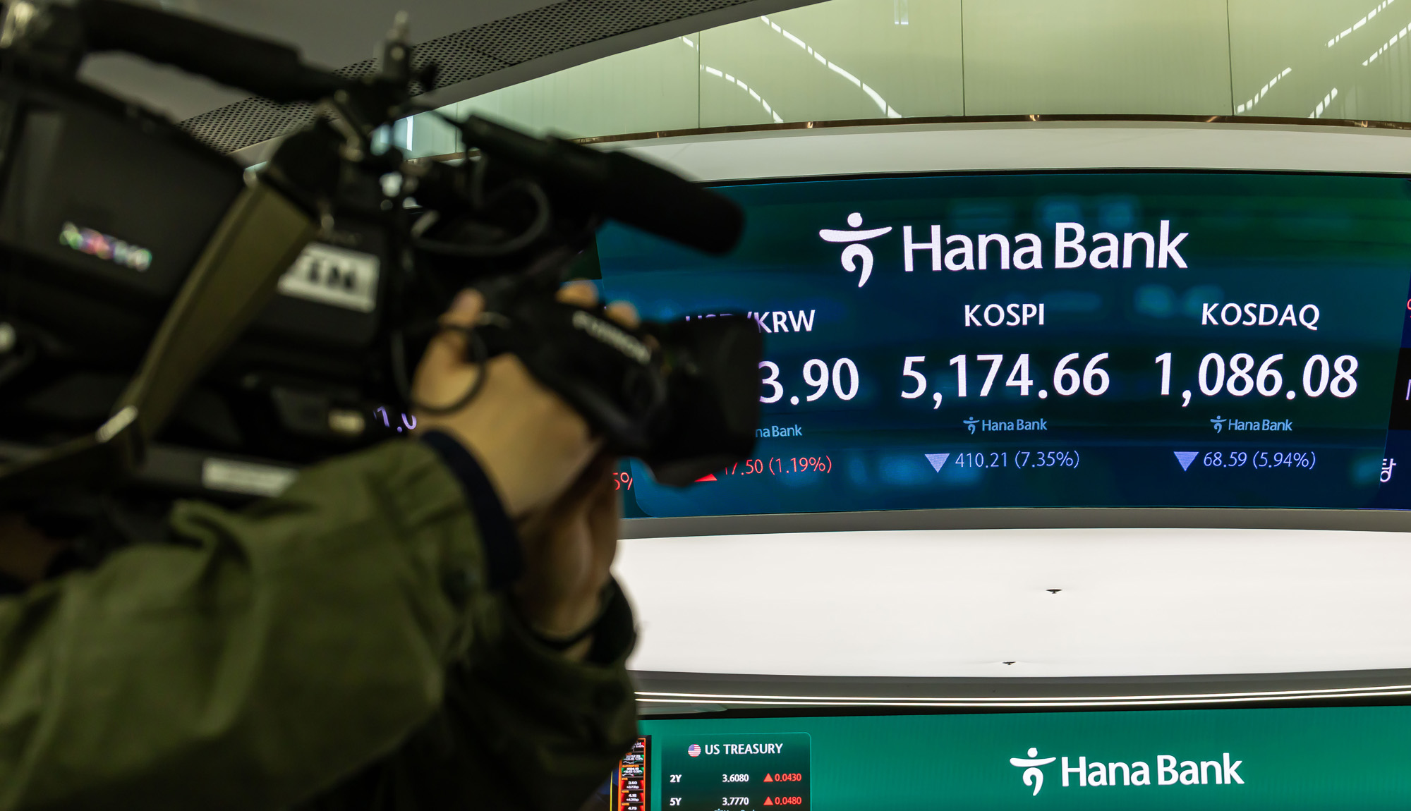 경제;주식;주가;코스피;KOSPI;하나은행딜링룸;코스피매도사이드카발동;코스피폭락;중동사태여파;주식장하락
