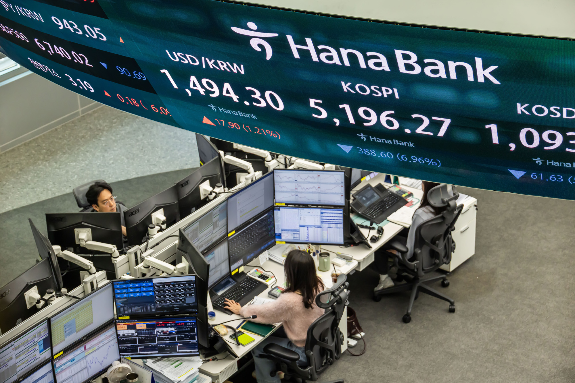 경제;주식;주가;코스피;KOSPI;하나은행딜링룸;코스피매도사이드카발동;코스피폭락;중동사태여파;주식장하락