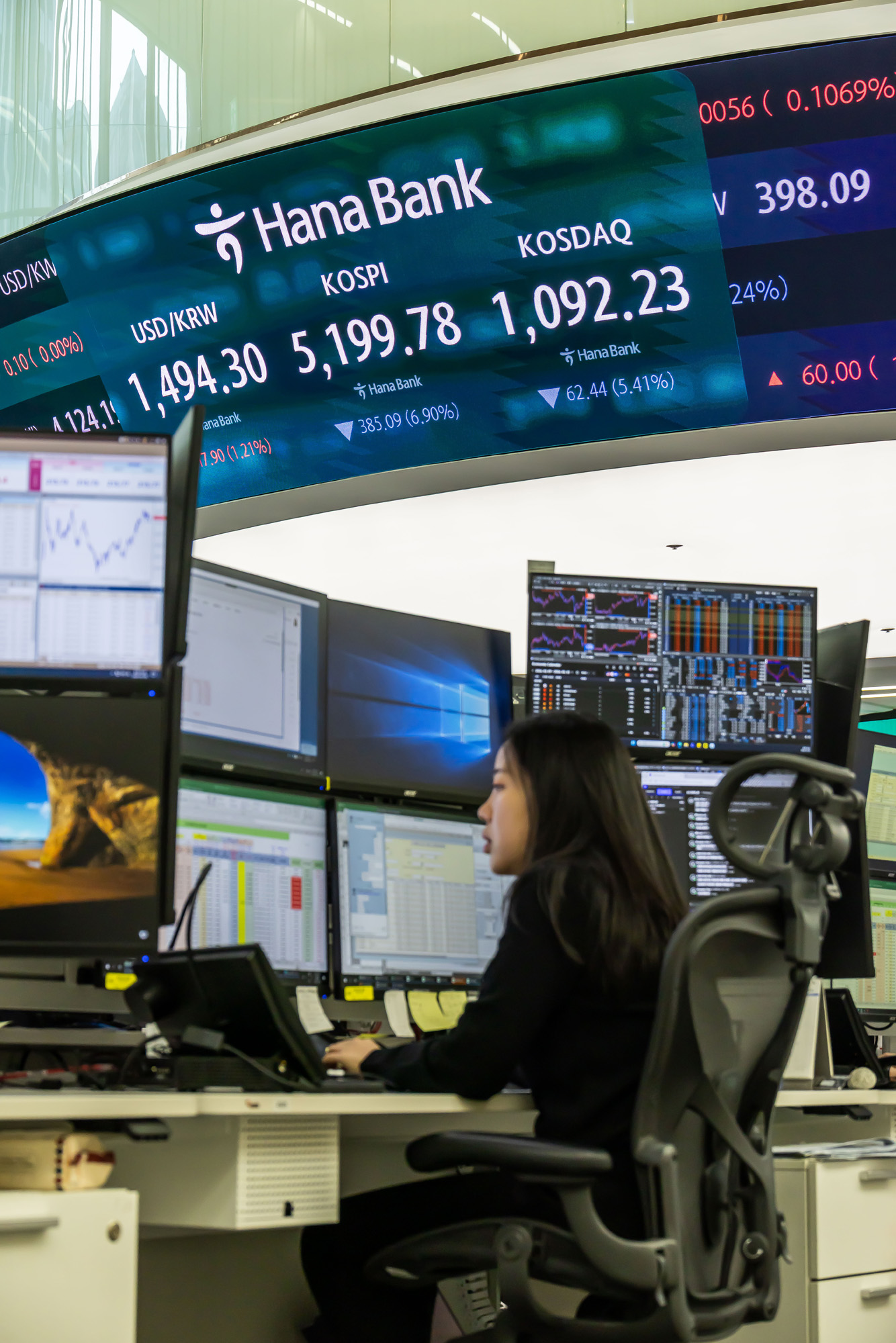 경제;주식;주가;코스피;KOSPI;하나은행딜링룸;코스피매도사이드카발동;코스피폭락;중동사태여파;주식장하락