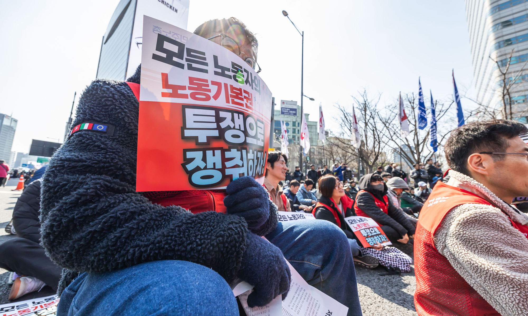 사회;집회;시위;민주노총;민주노총투쟁선포대회;노란봉투법시행첫날;노란봉투법민주노총투쟁선포대회