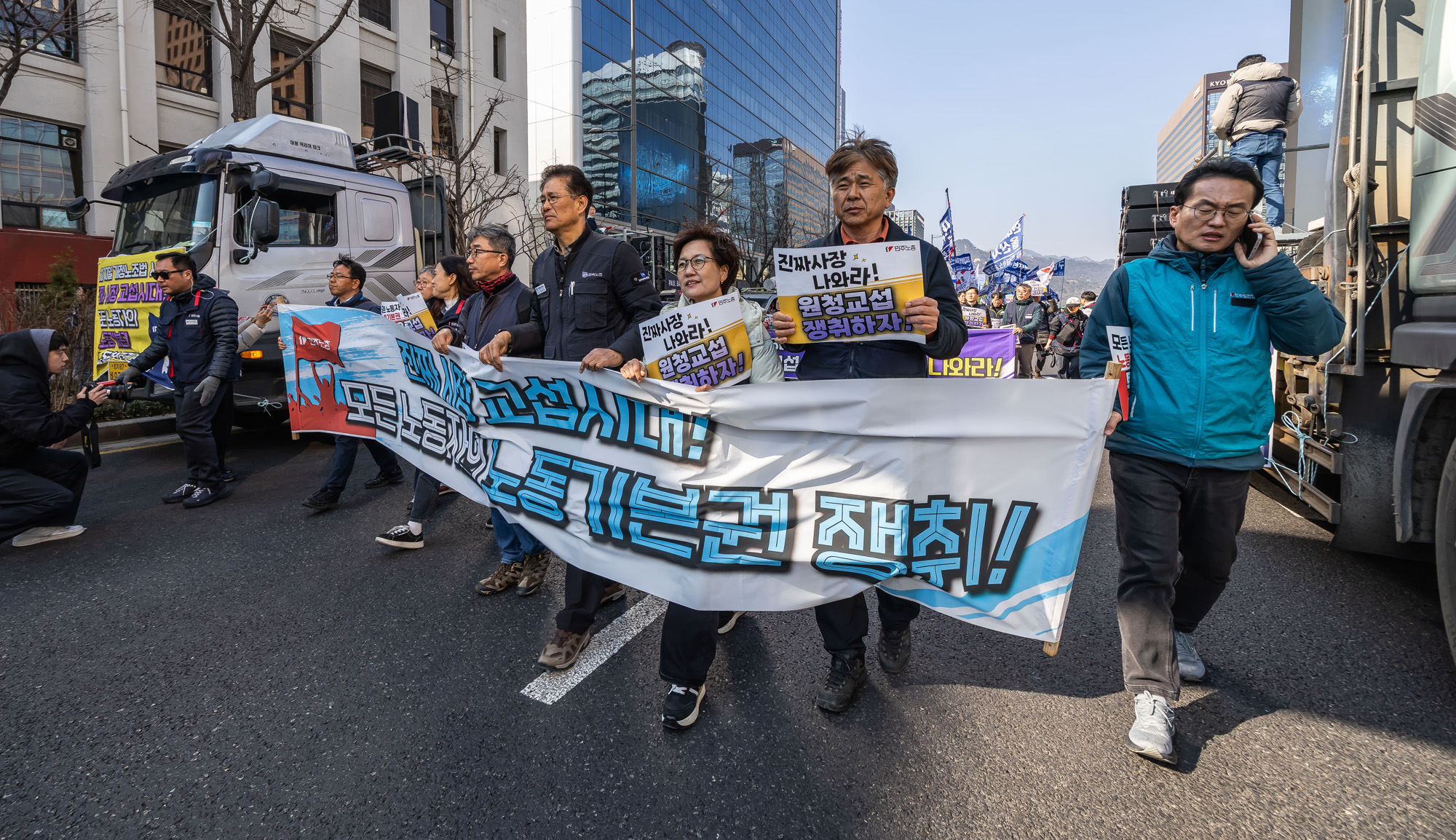 사회;집회;시위;민주노총;민주노총투쟁선포대회;노란봉투법시행첫날;노란봉투법민주노총투쟁선포대회