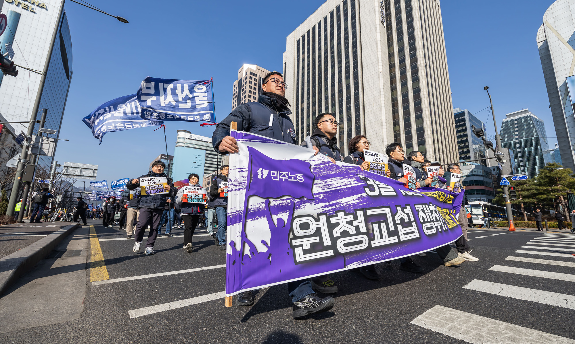 사회;집회;시위;민주노총;민주노총투쟁선포대회;노란봉투법시행첫날;노란봉투법민주노총투쟁선포대회