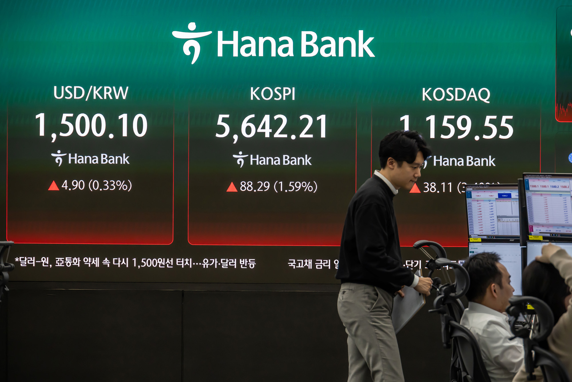경제;주식;주가;코스피;코스닥;KOSPI;하나은행딜링룸;원달러환율;달러1500원돌파