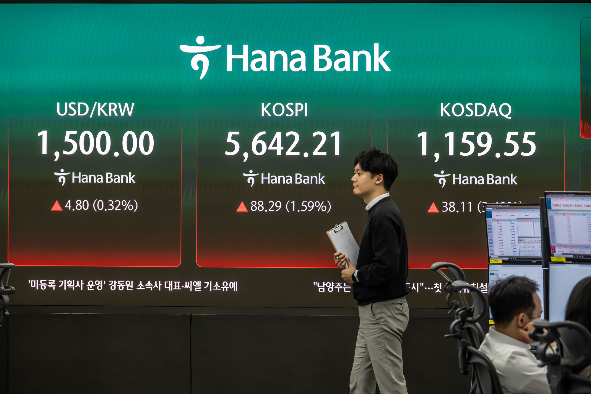 경제;주식;주가;코스피;코스닥;KOSPI;하나은행딜링룸;원달러환율;달러1500원돌파