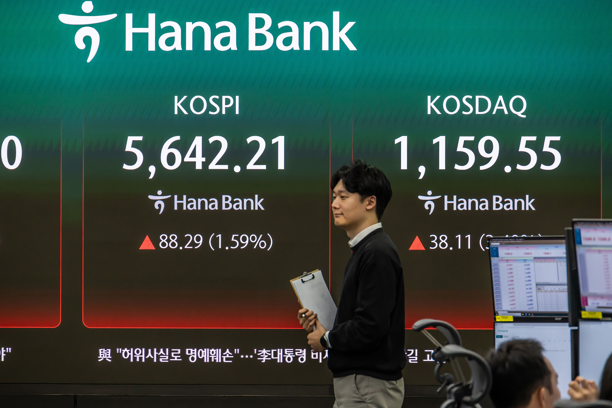 경제;주식;주가;코스피;코스닥;KOSPI;하나은행딜링룸;원달러환율;달러1500원돌파