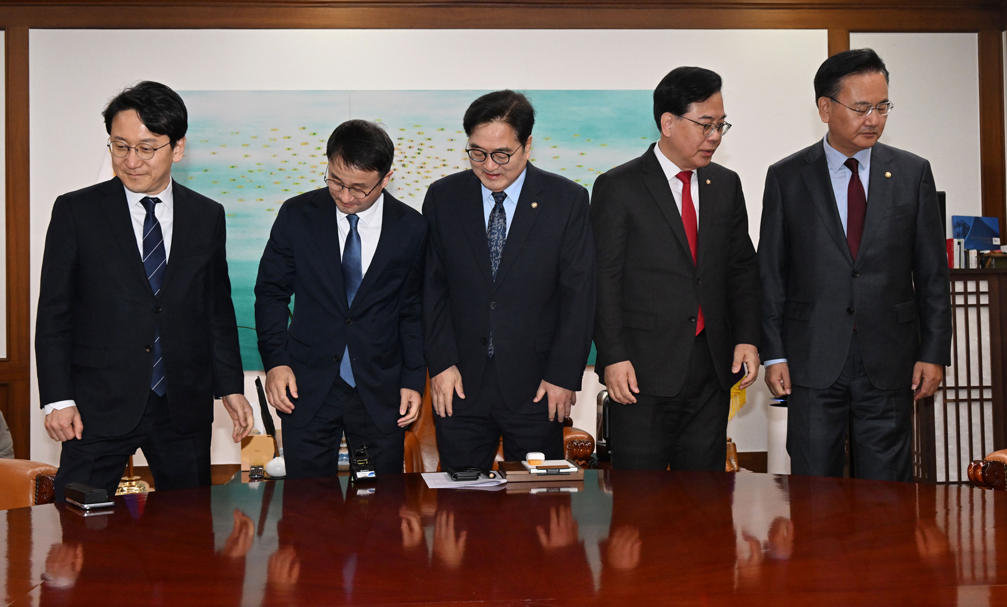 정치;국회;국회의장여야원내대표;송언석;한병도;우원식