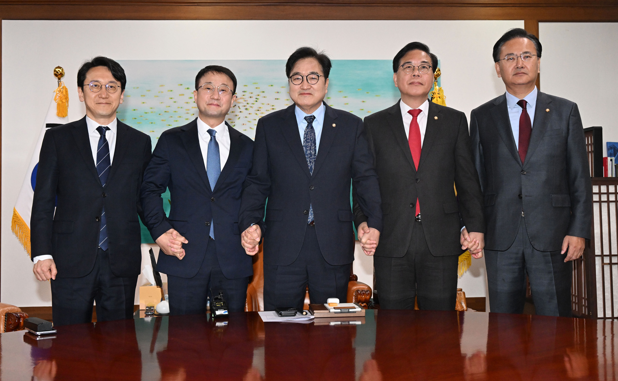 정치;국회;국회의장여야원내대표;송언석;한병도;우원식