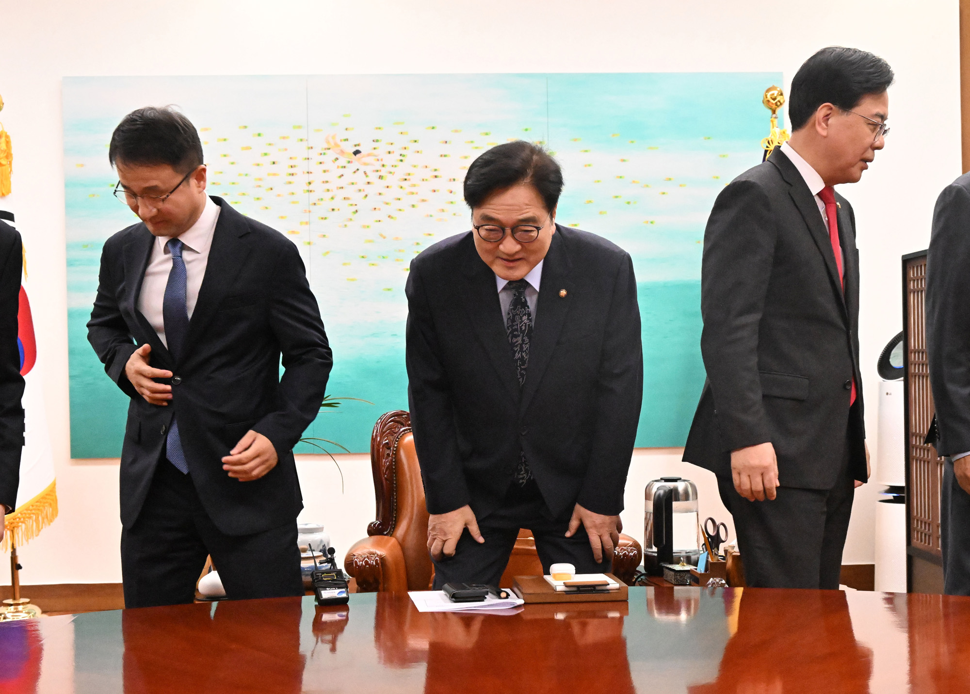 정치;국회;국회의장여야원내대표;송언석;한병도;우원식