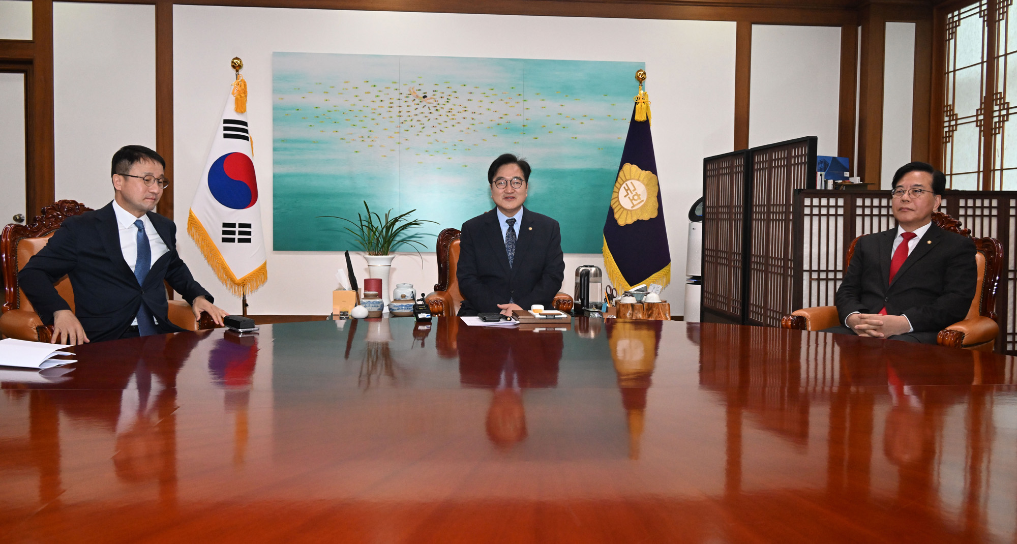 정치;국회;국회의장여야원내대표;송언석;한병도;우원식