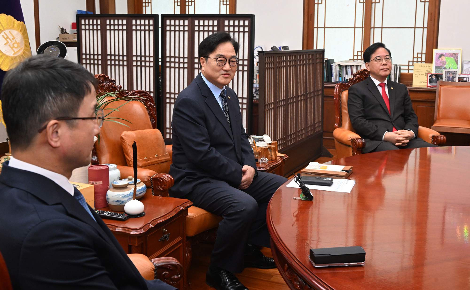 정치;국회;국회의장여야원내대표;송언석;한병도;우원식