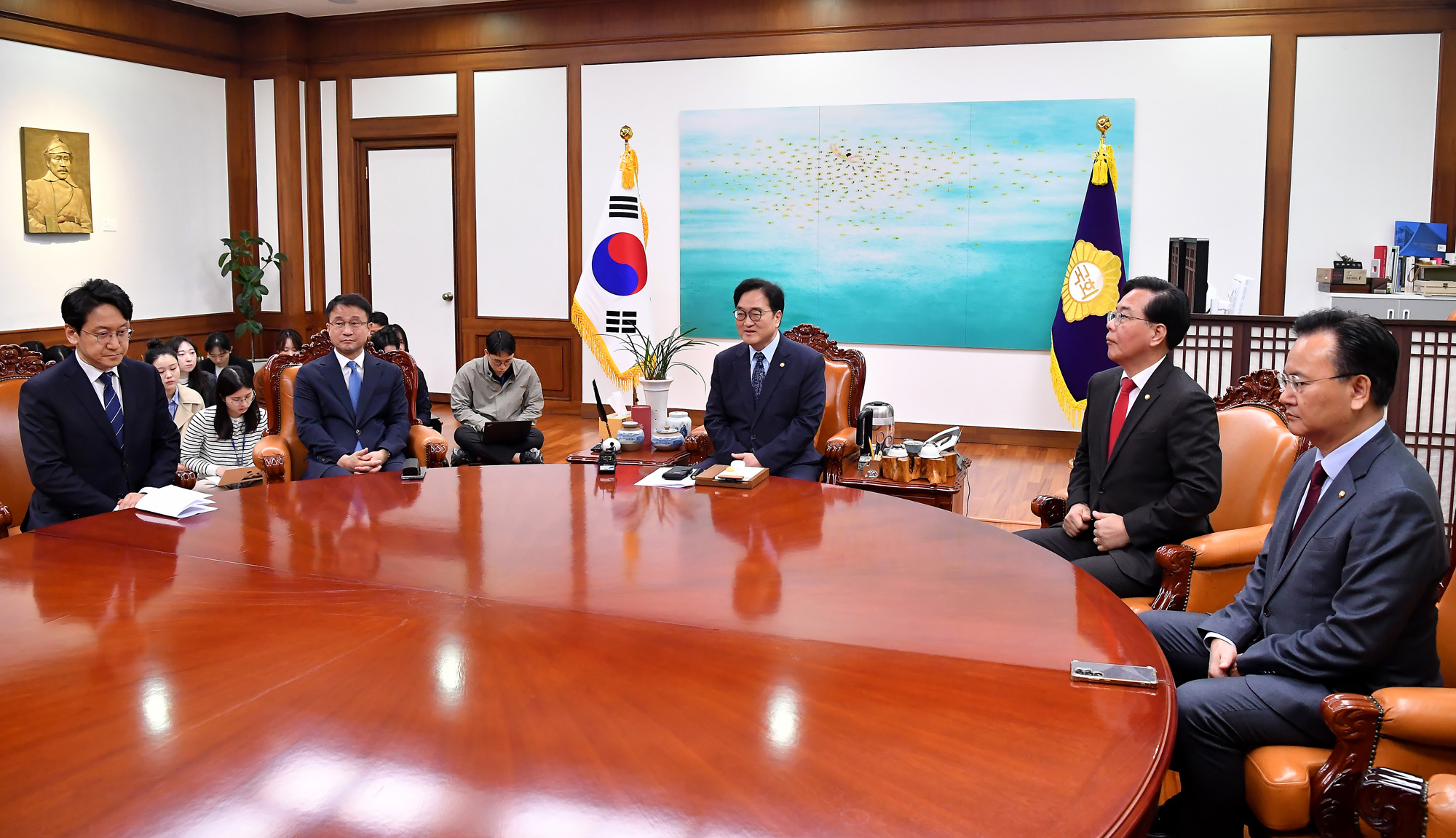 정치;국회;국회의장여야원내대표;송언석;한병도;우원식