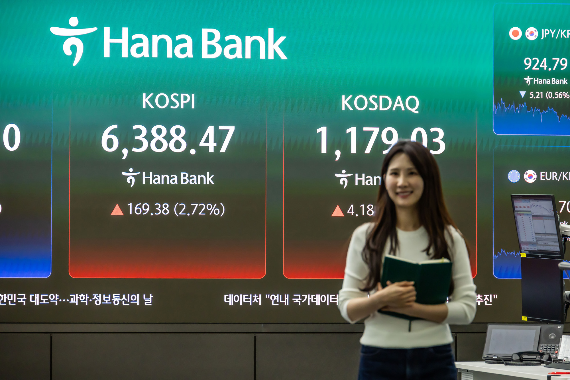 경제;주식;주가;코스피;KOSPI;코스피종가;코스피6388;하나은행딜링룸