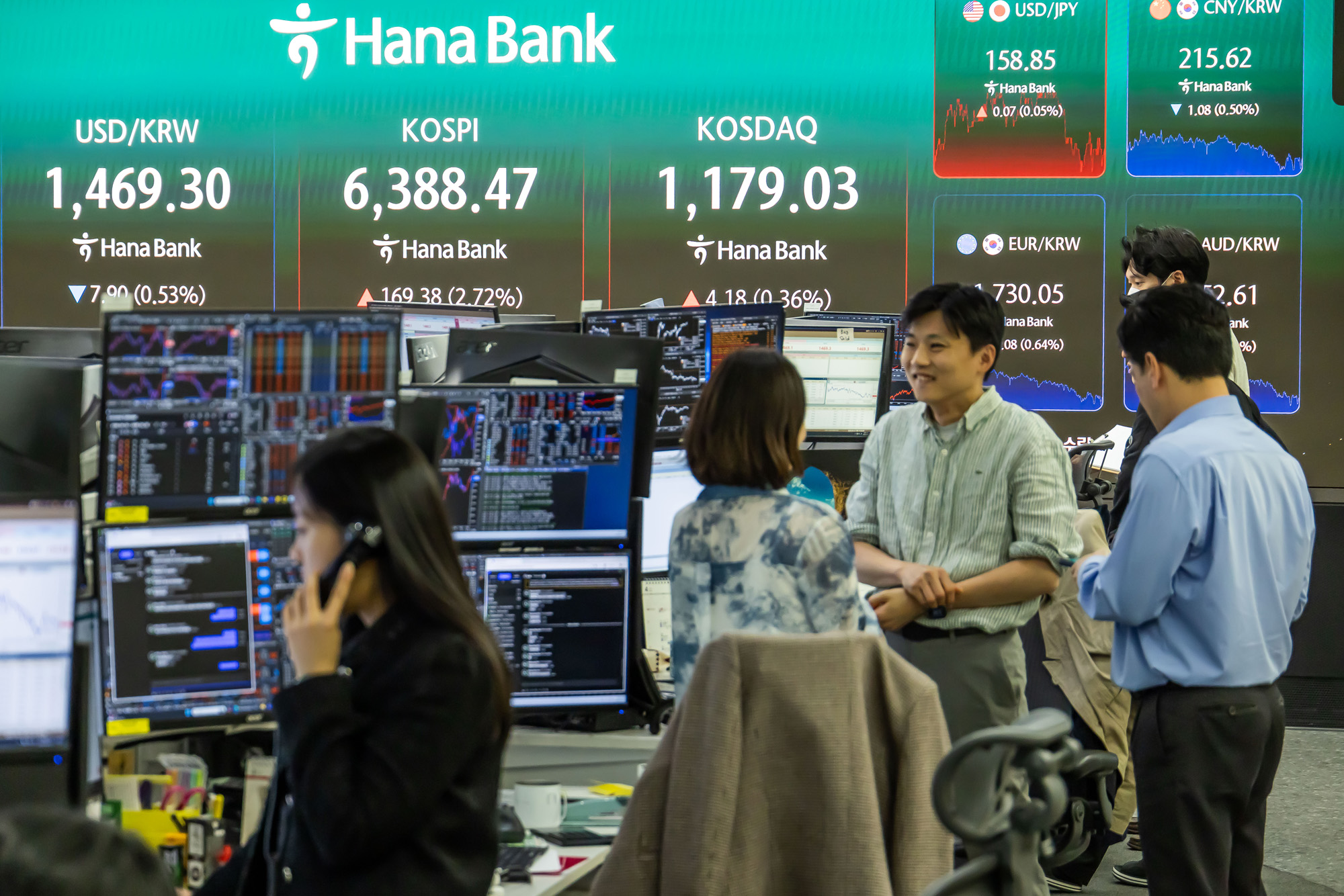 경제;주식;주가;코스피;KOSPI;코스피종가;코스피6388;하나은행딜링룸