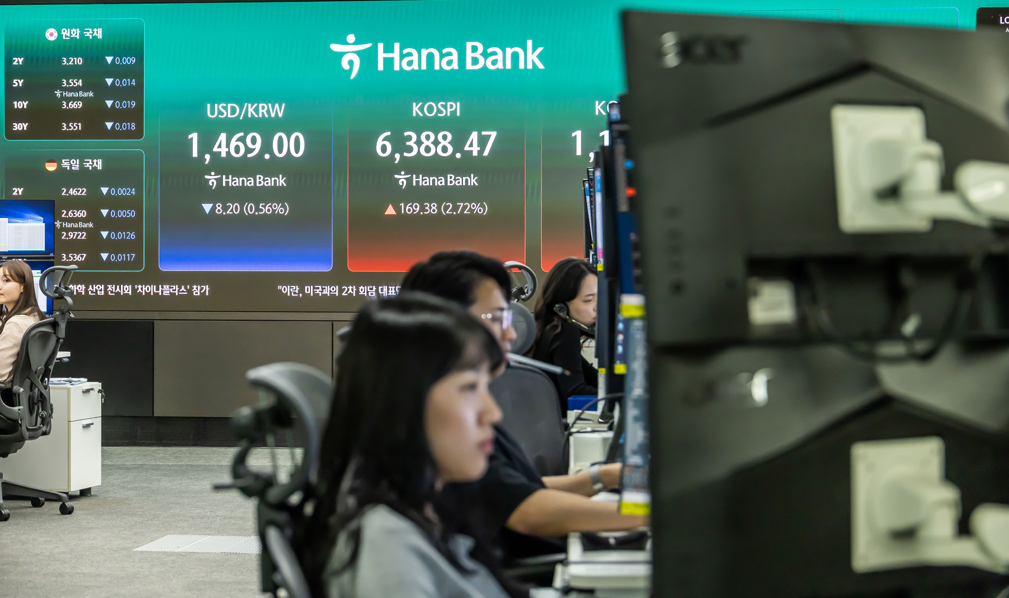 경제;주식;주가;코스피;KOSPI;코스피종가;코스피6388;하나은행딜링룸