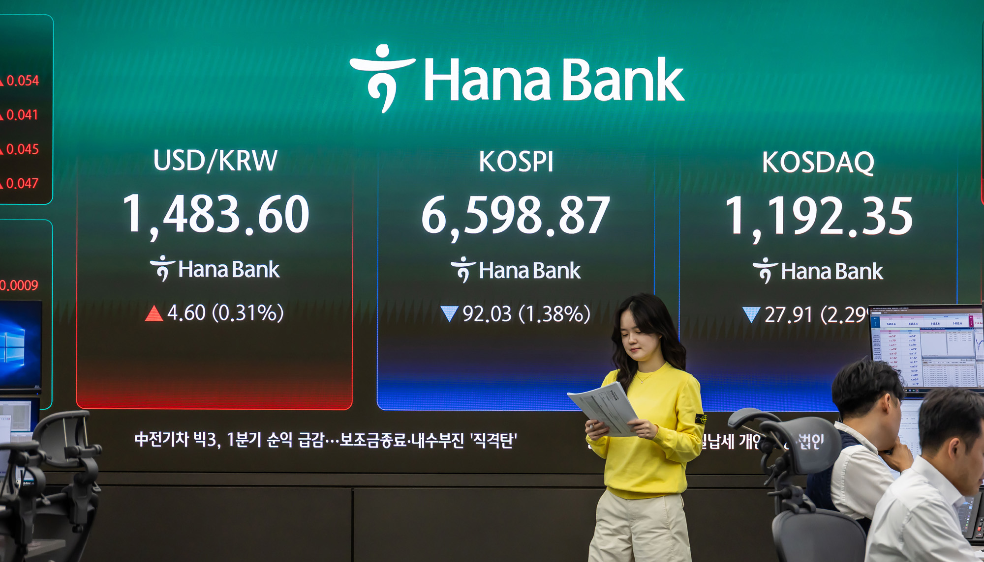 경제;주가;주식;코스피;KOSPI;하나은행딜링룸;코스피종가