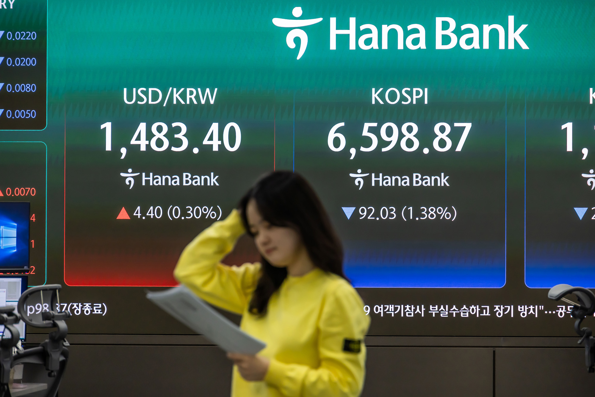 경제;주가;주식;코스피;KOSPI;하나은행딜링룸;코스피종가
