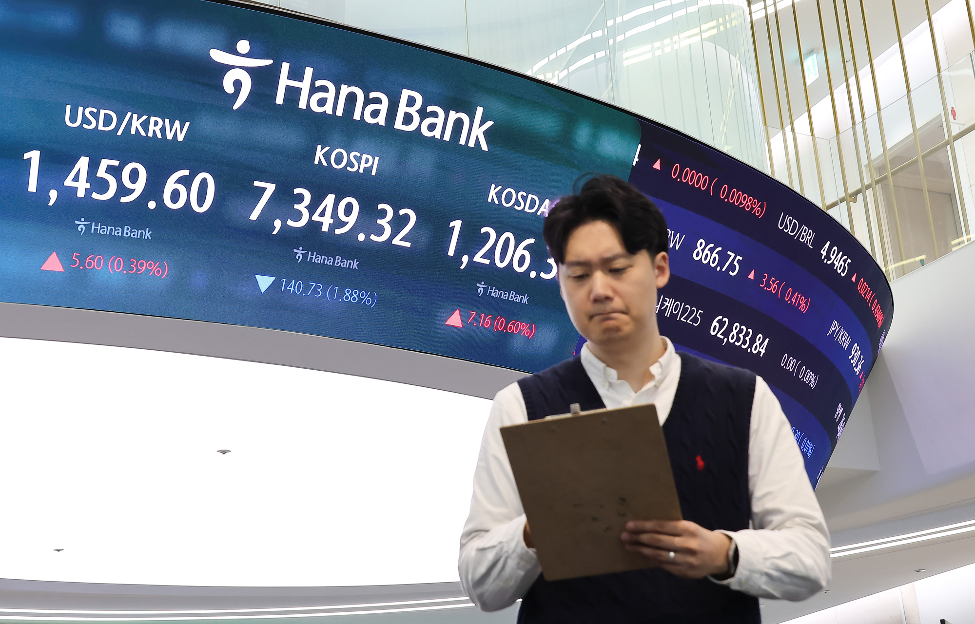 하나은행;딜링룸;주식;주가;코스피;코스닥;환율