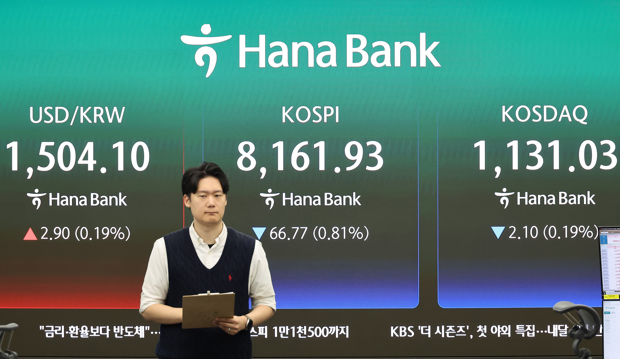 하나은행;딜링룸;코스피;코스닥;환율;주식;주가