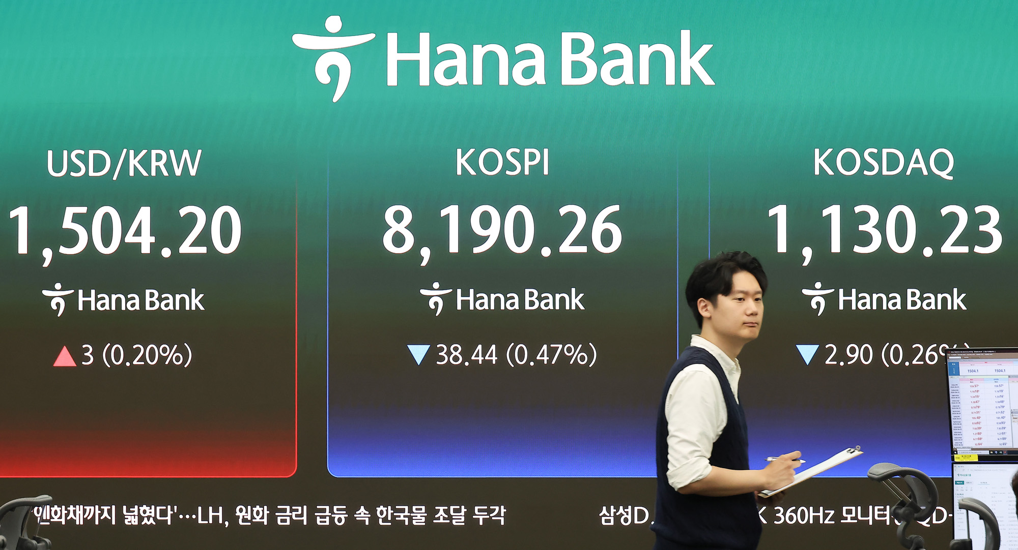 하나은행;딜링룸;코스피;코스닥;환율;주식;주가