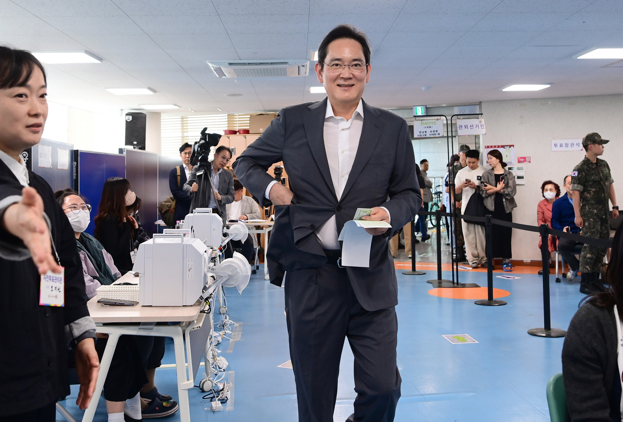 사회;지방선거;사전투표;이재용;삼성전자회장;한남동주민센터사전투표