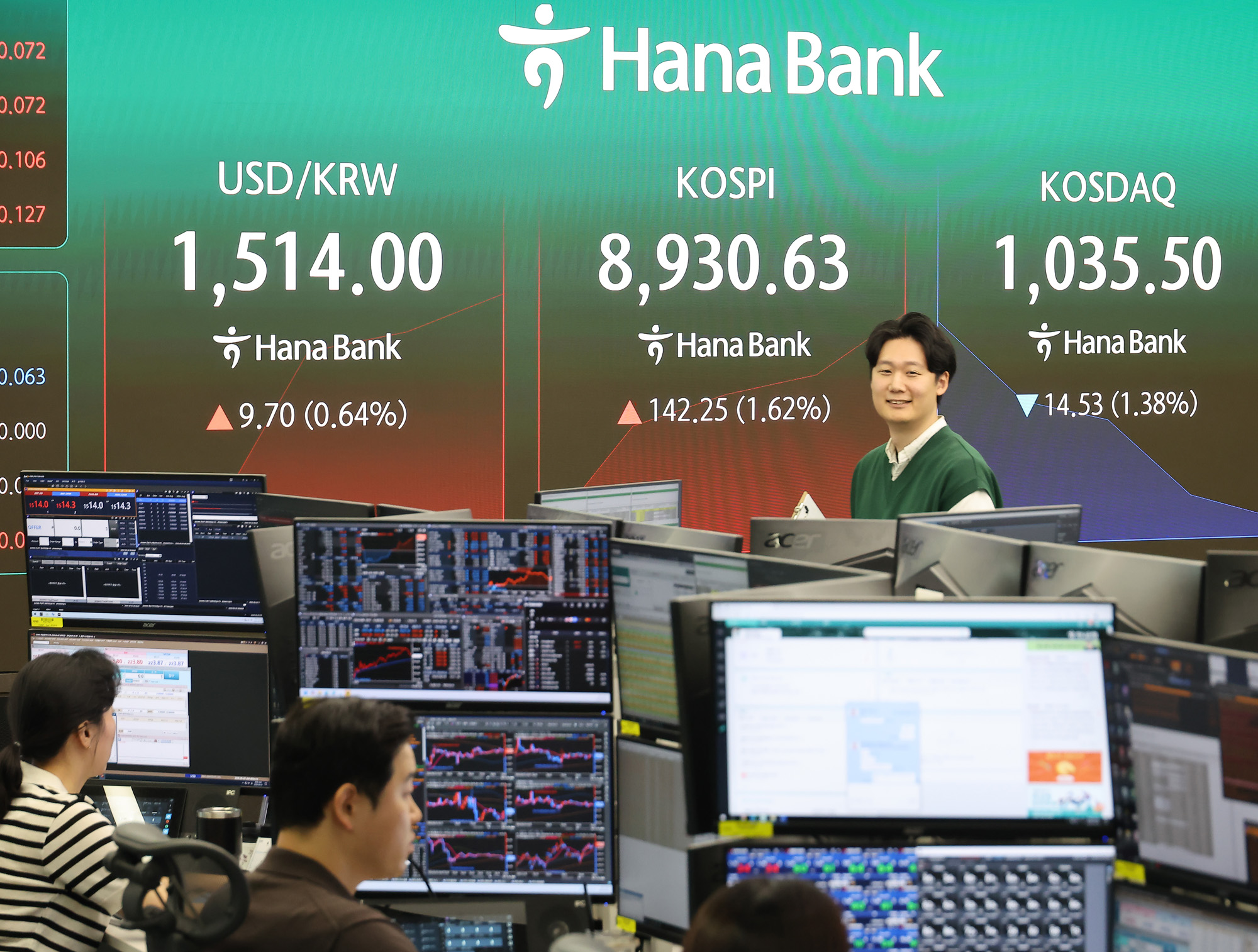 하나은행;딜링룸;주식;주가;코스피;환율;코스닥