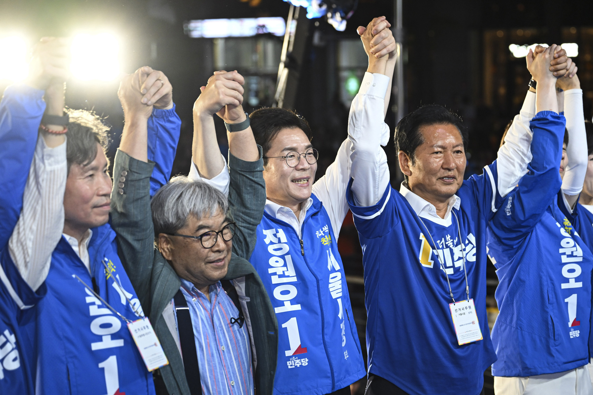 정원오;서울시장;청계광장;필승;총력유세