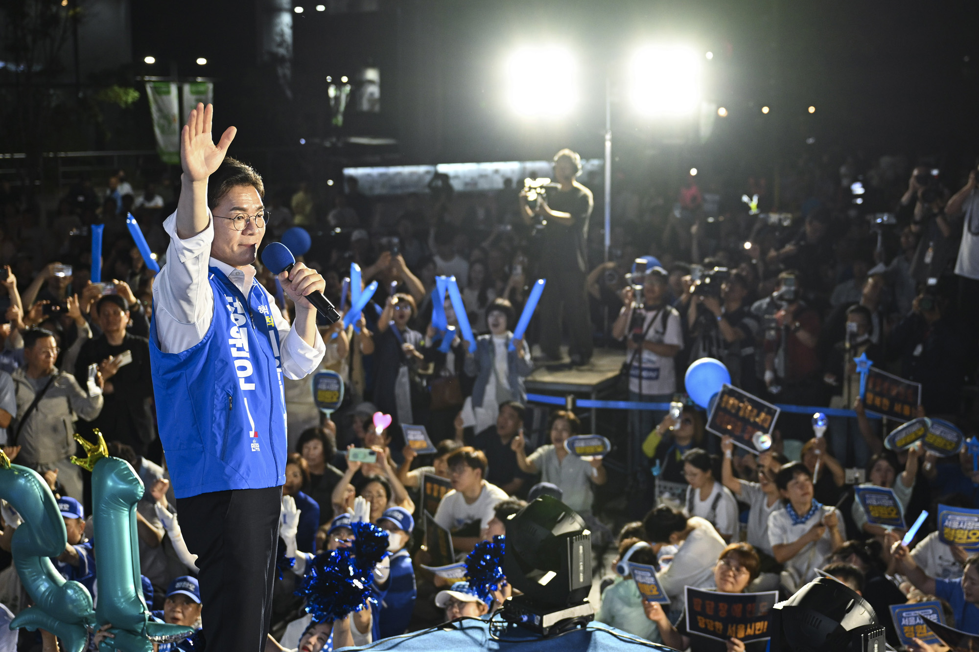 정원오;서울시장;청계광장;필승;총력유세