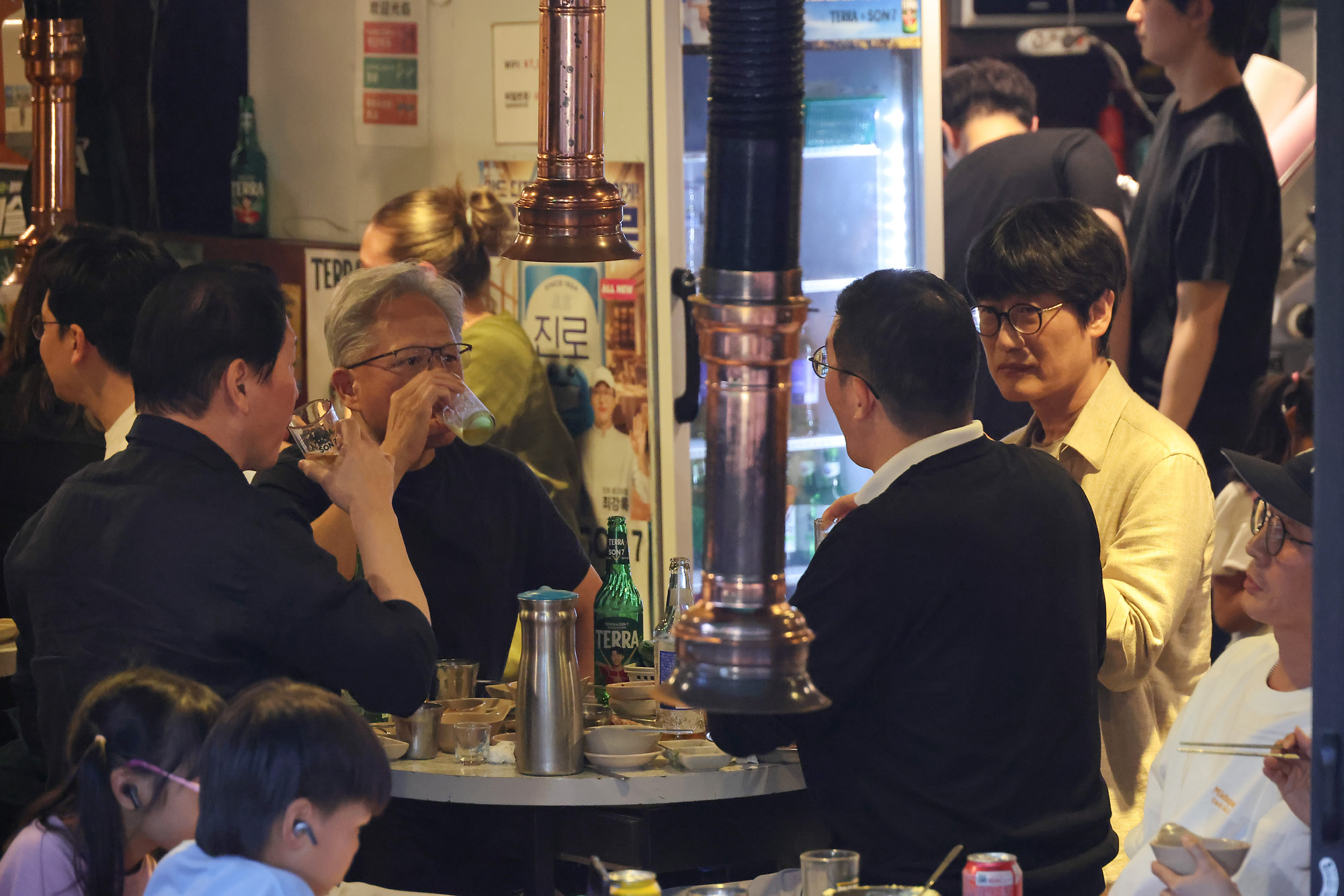 젠슨황;홍대;삼겹살;회동
