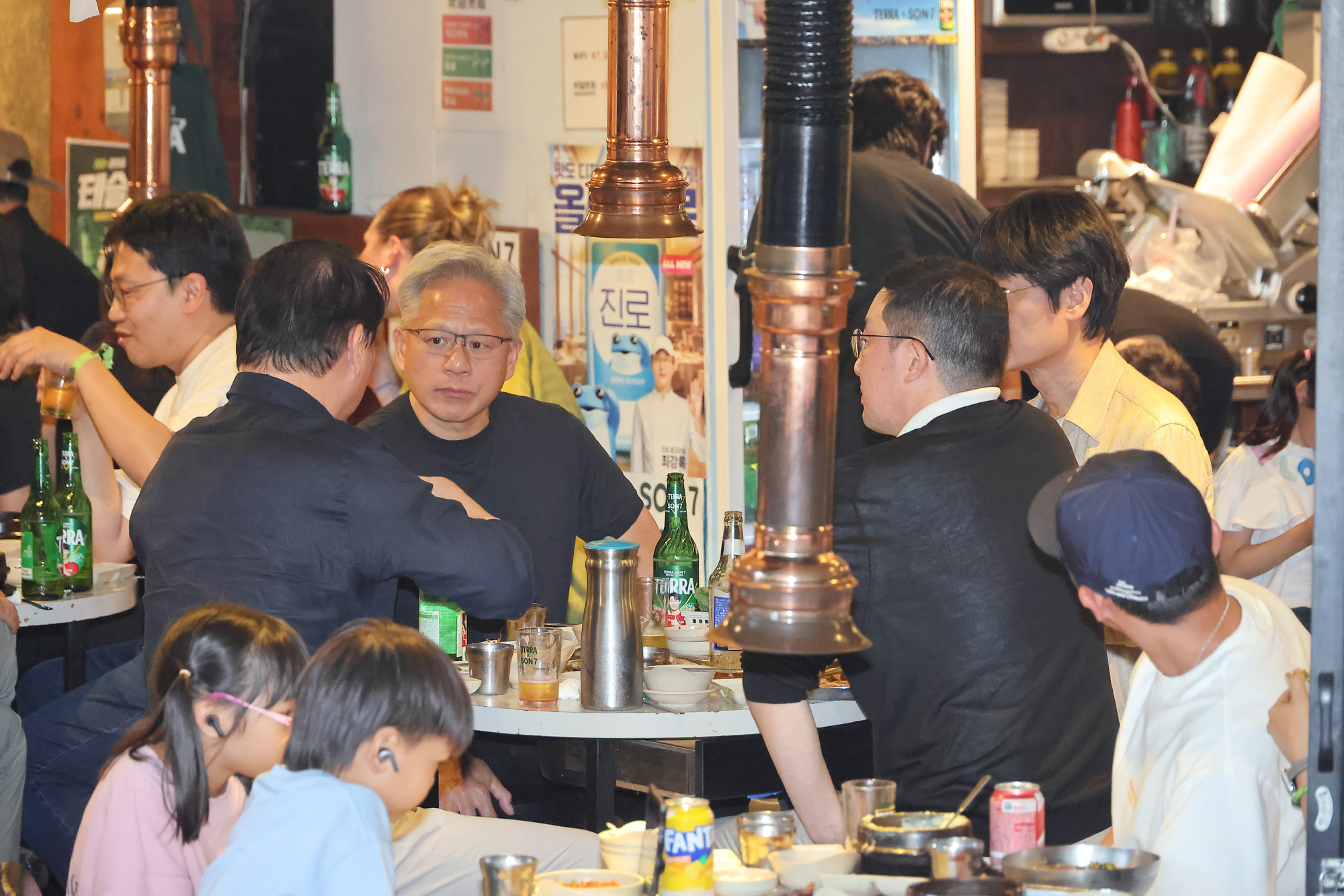 젠슨황;홍대;삼겹살;회동